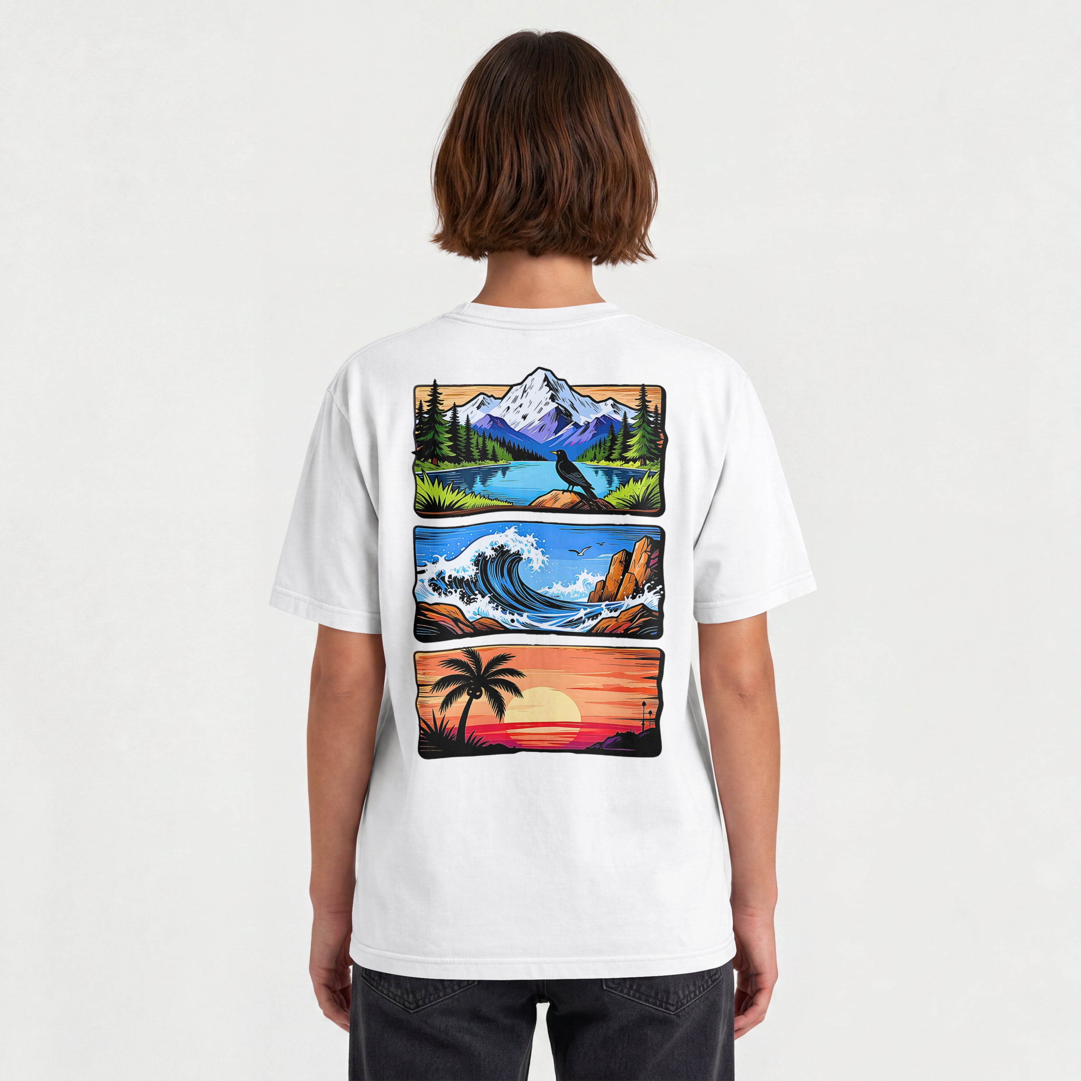 WOMENS OUTING TRENDING OVERSIZED T SHIRT - VACATION STYLE