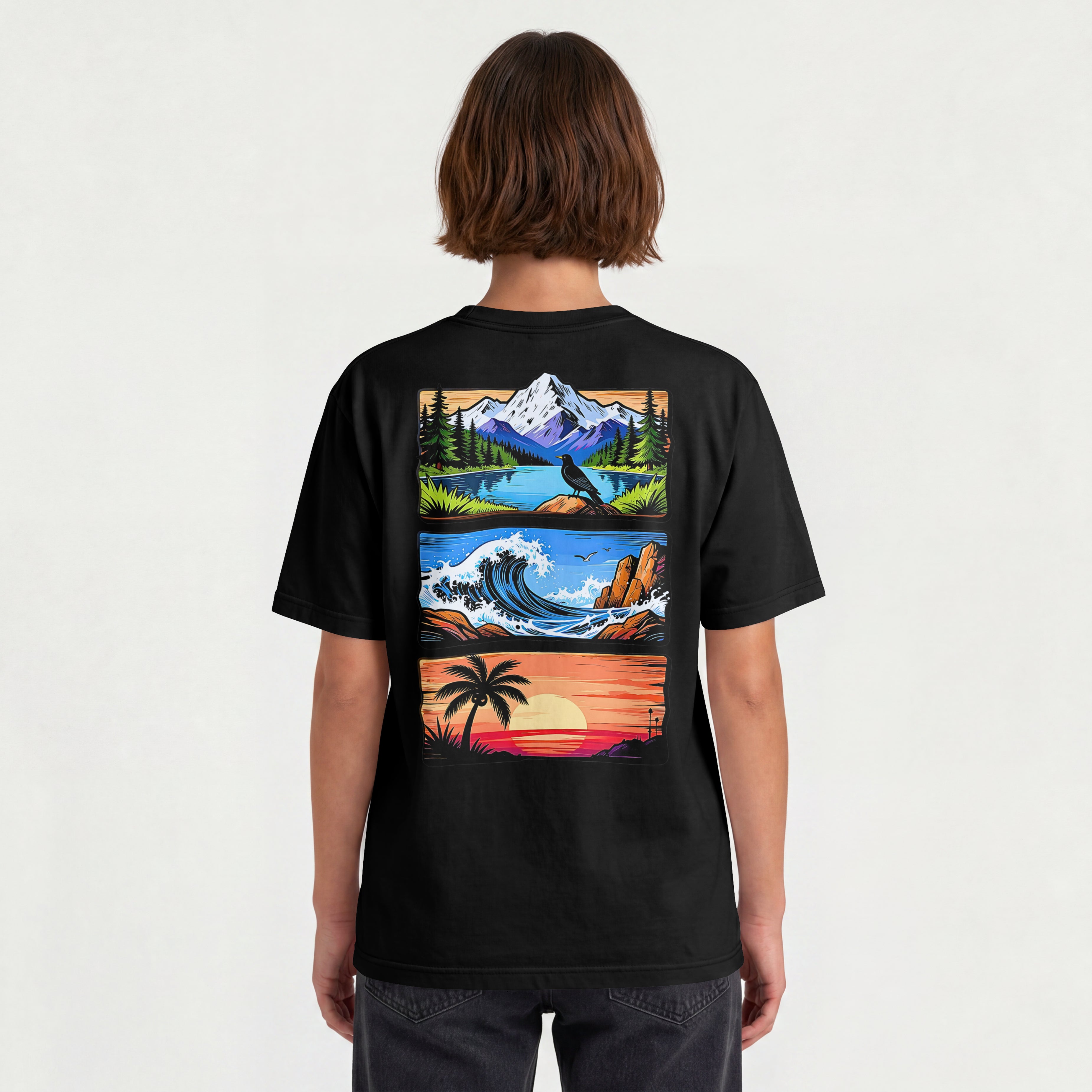WOMENS OUTING TRENDING OVERSIZED T SHIRT - VACATION STYLE