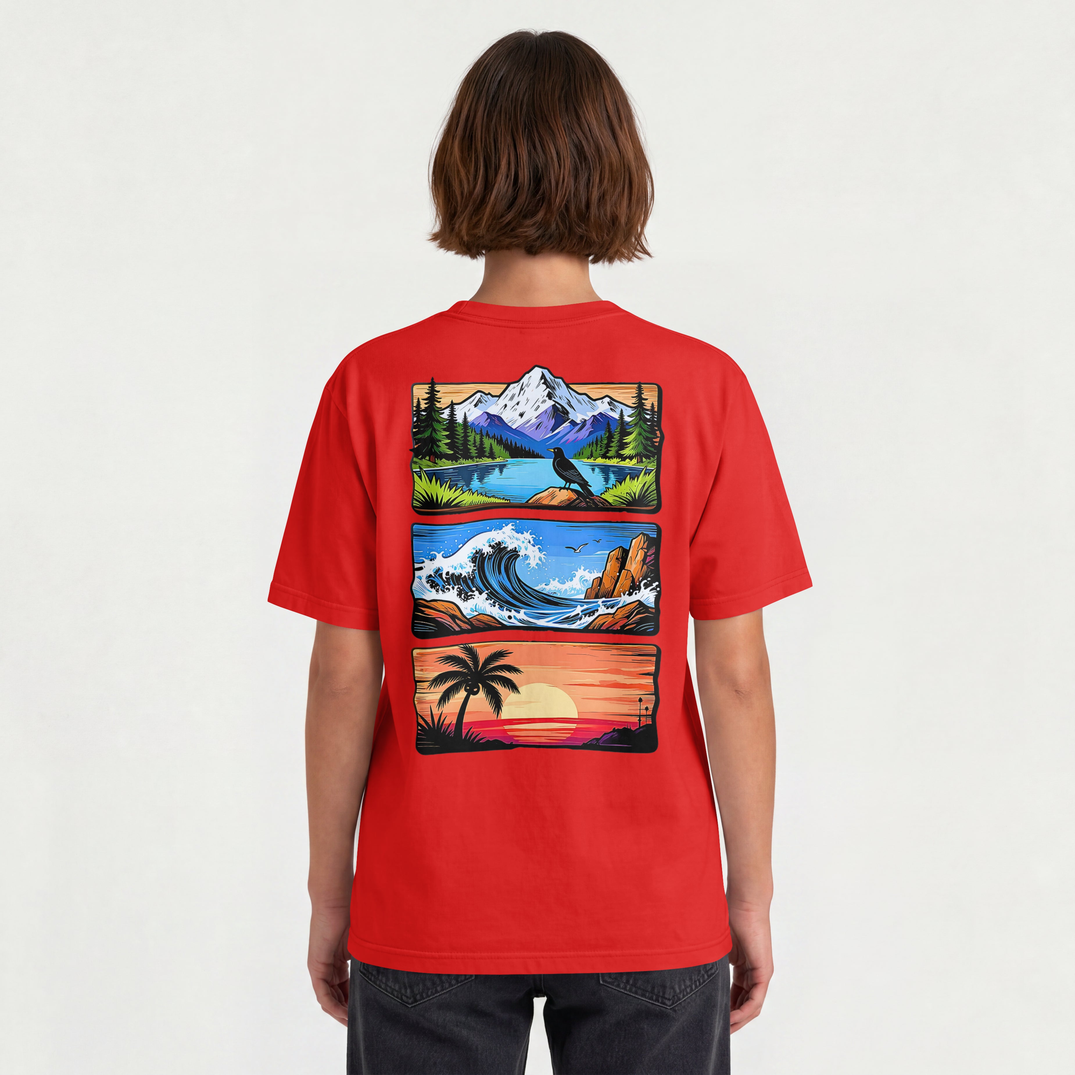 WOMENS OUTING TRENDING OVERSIZED T SHIRT - VACATION STYLE