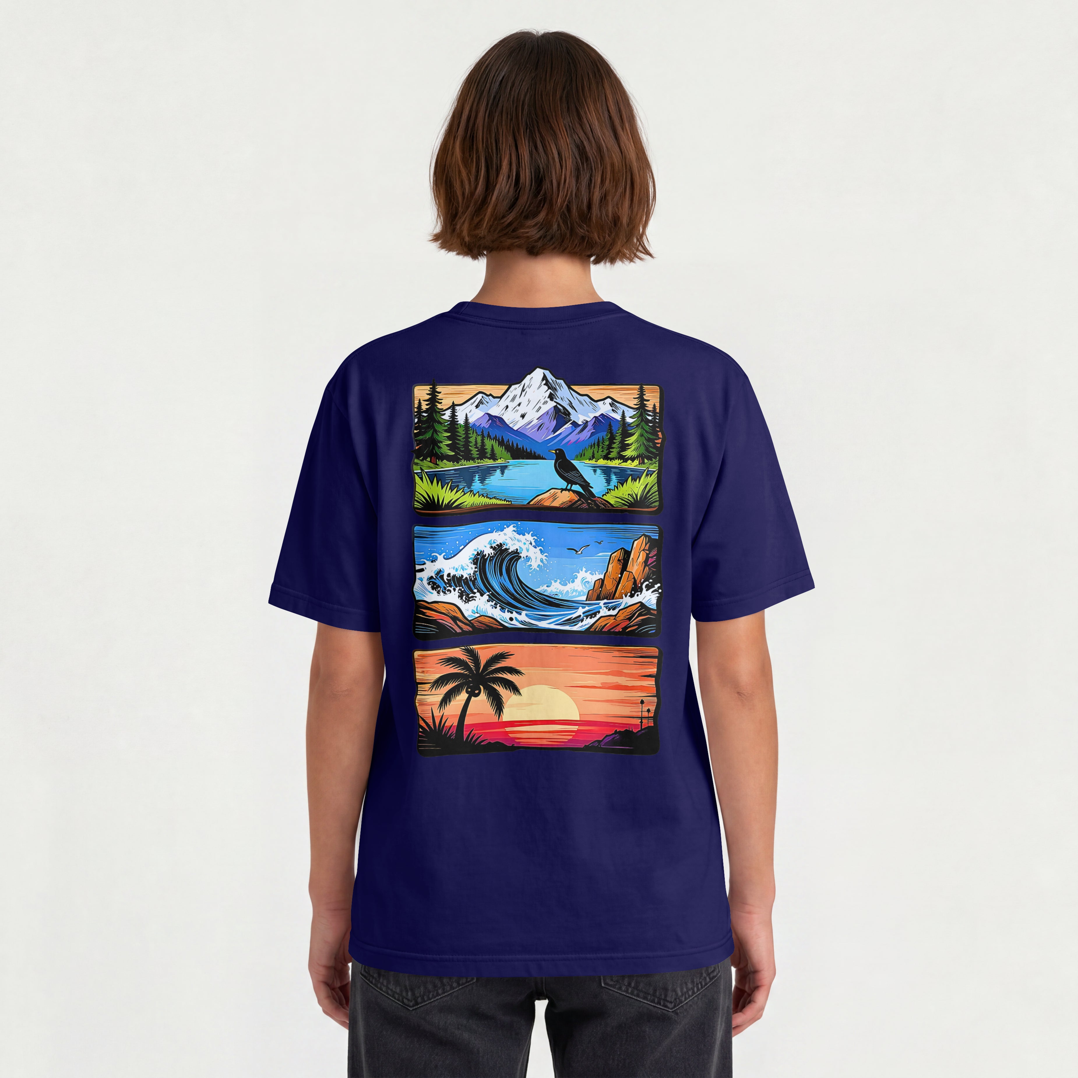 WOMENS OUTING TRENDING OVERSIZED T SHIRT - VACATION STYLE