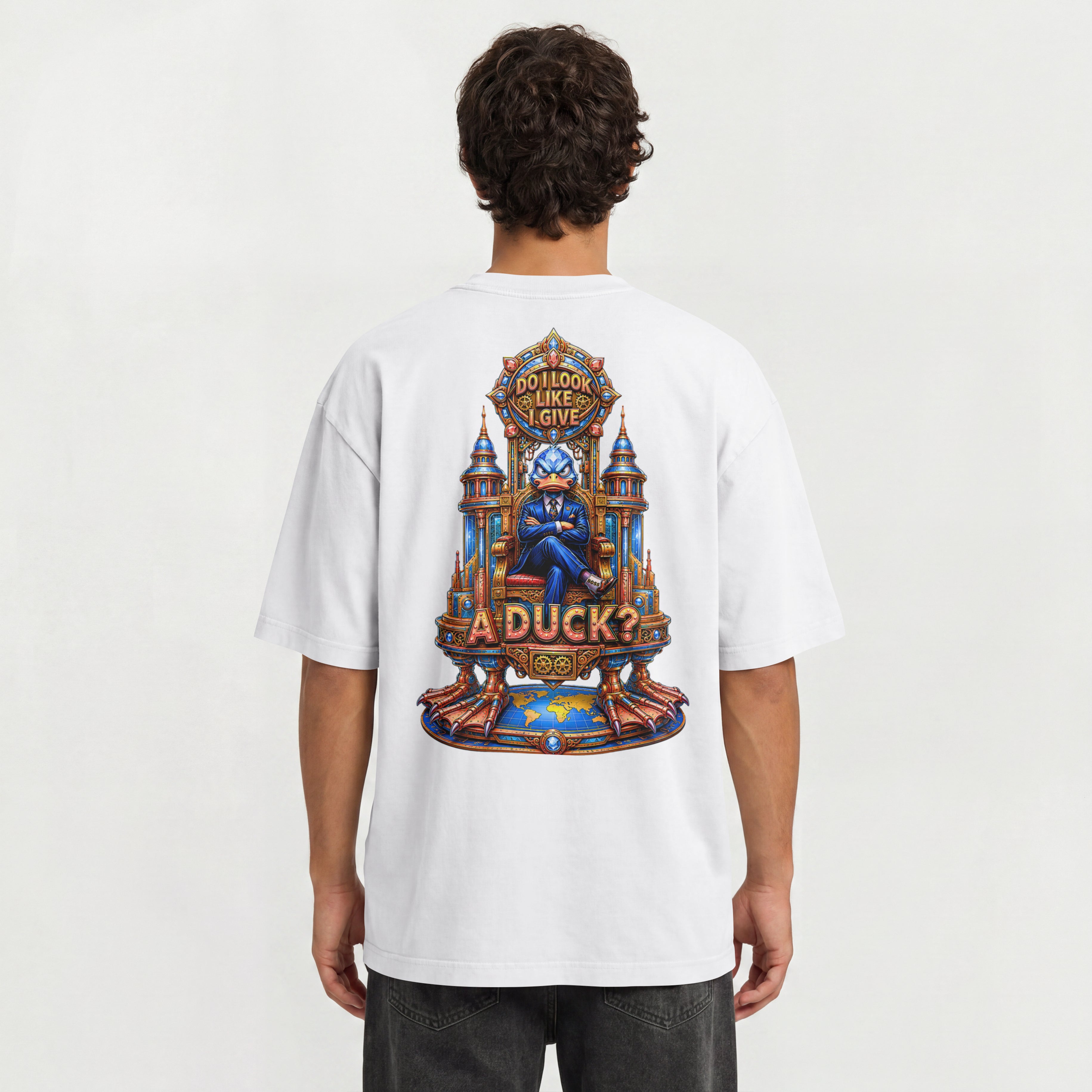 MEN'S ATTITUDE OVERSIZED T SHIRT - I DONT GIVE A DUCK