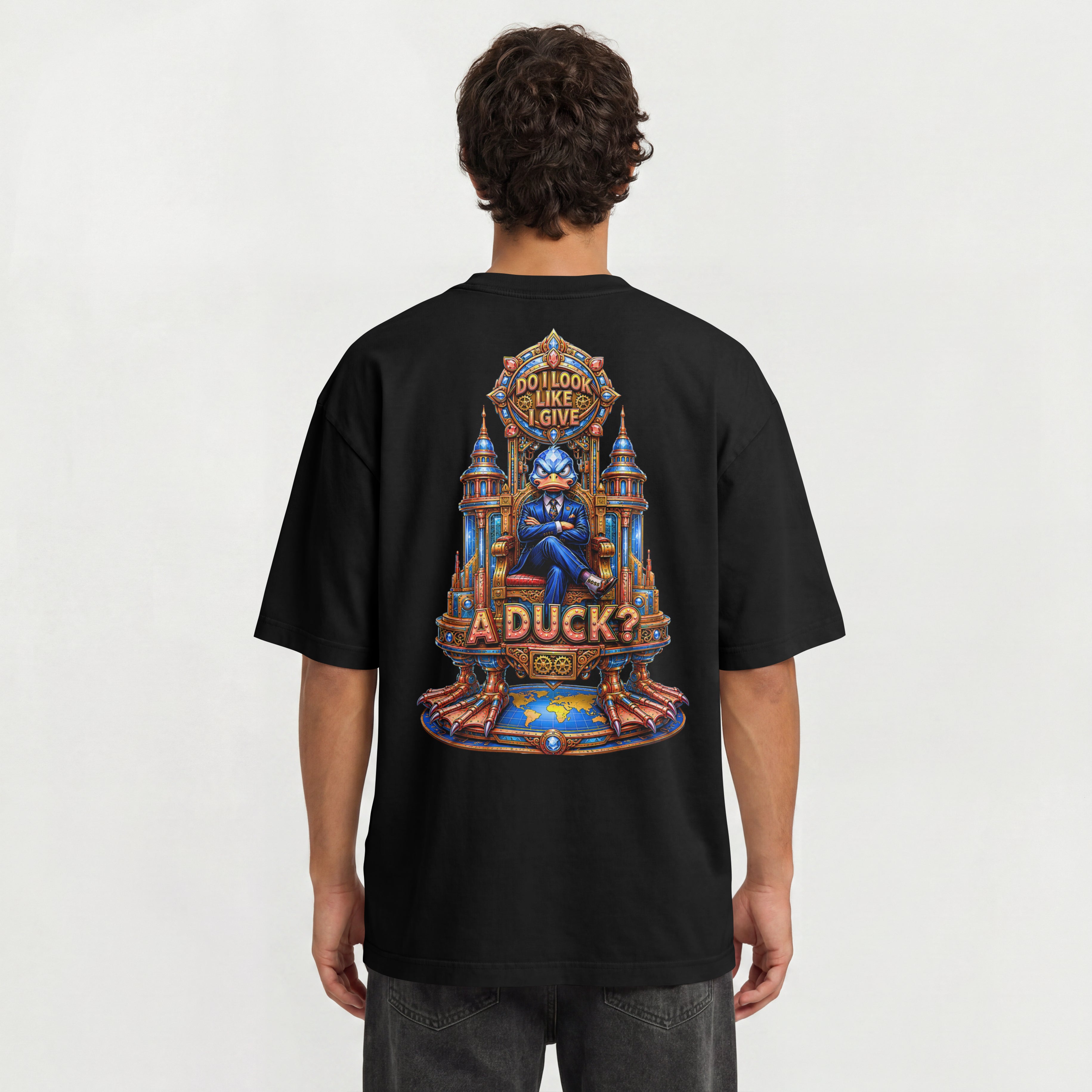 MEN'S ATTITUDE OVERSIZED T SHIRT - I DONT GIVE A DUCK