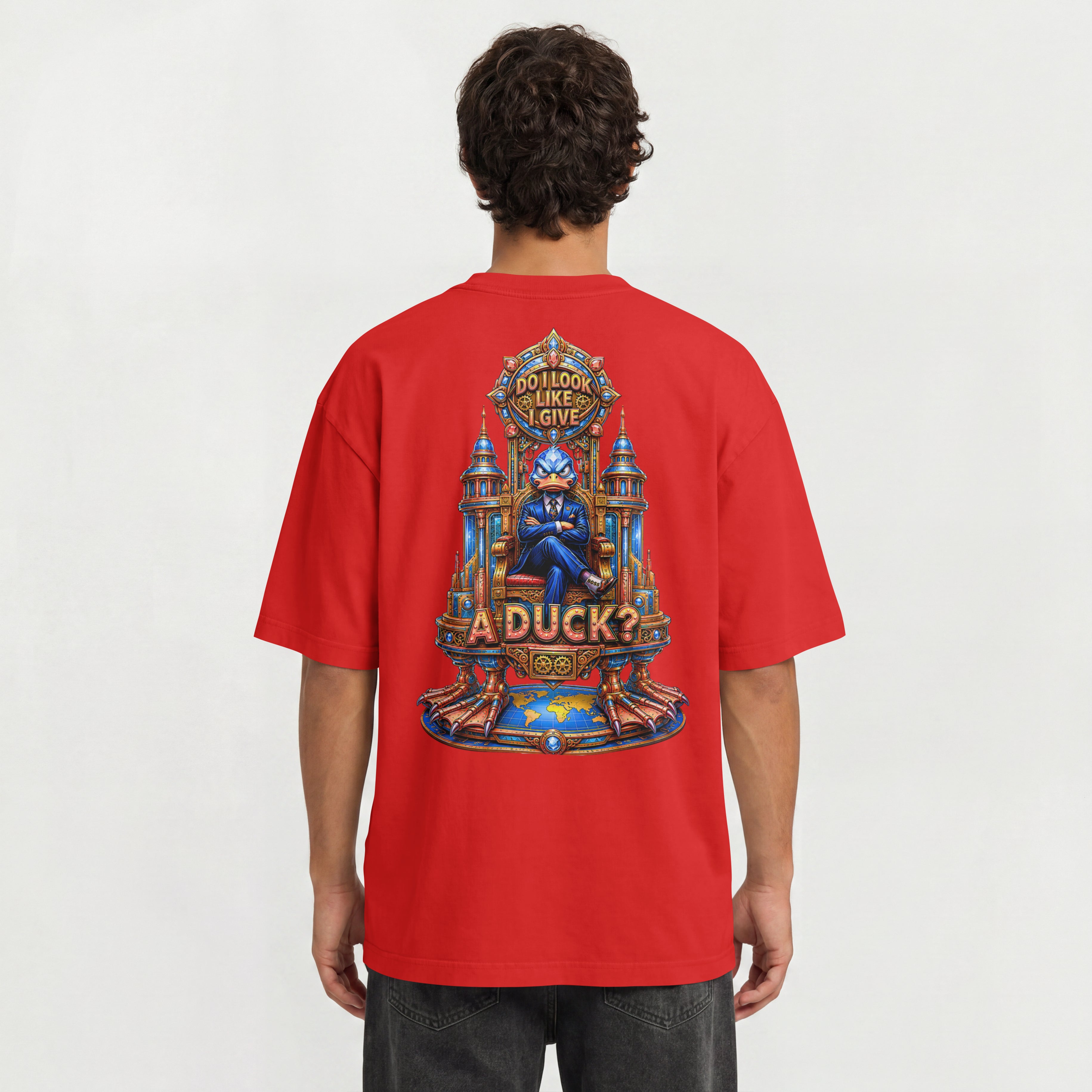 MEN'S ATTITUDE OVERSIZED T SHIRT - I DONT GIVE A DUCK