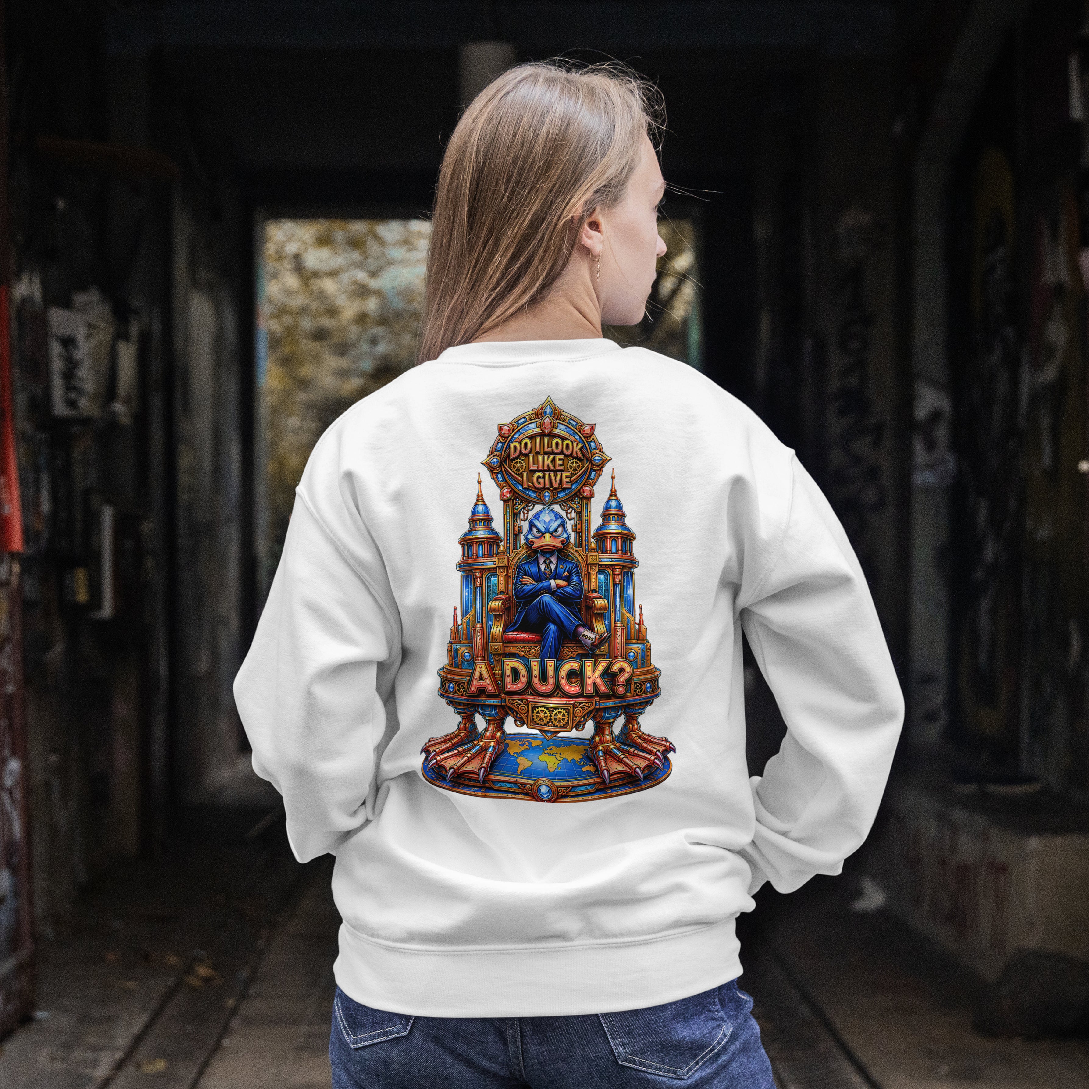 WOMENS ATTITUDE SEWATSHIRT - DO I LOOK LIKE I GIVE A DUCK