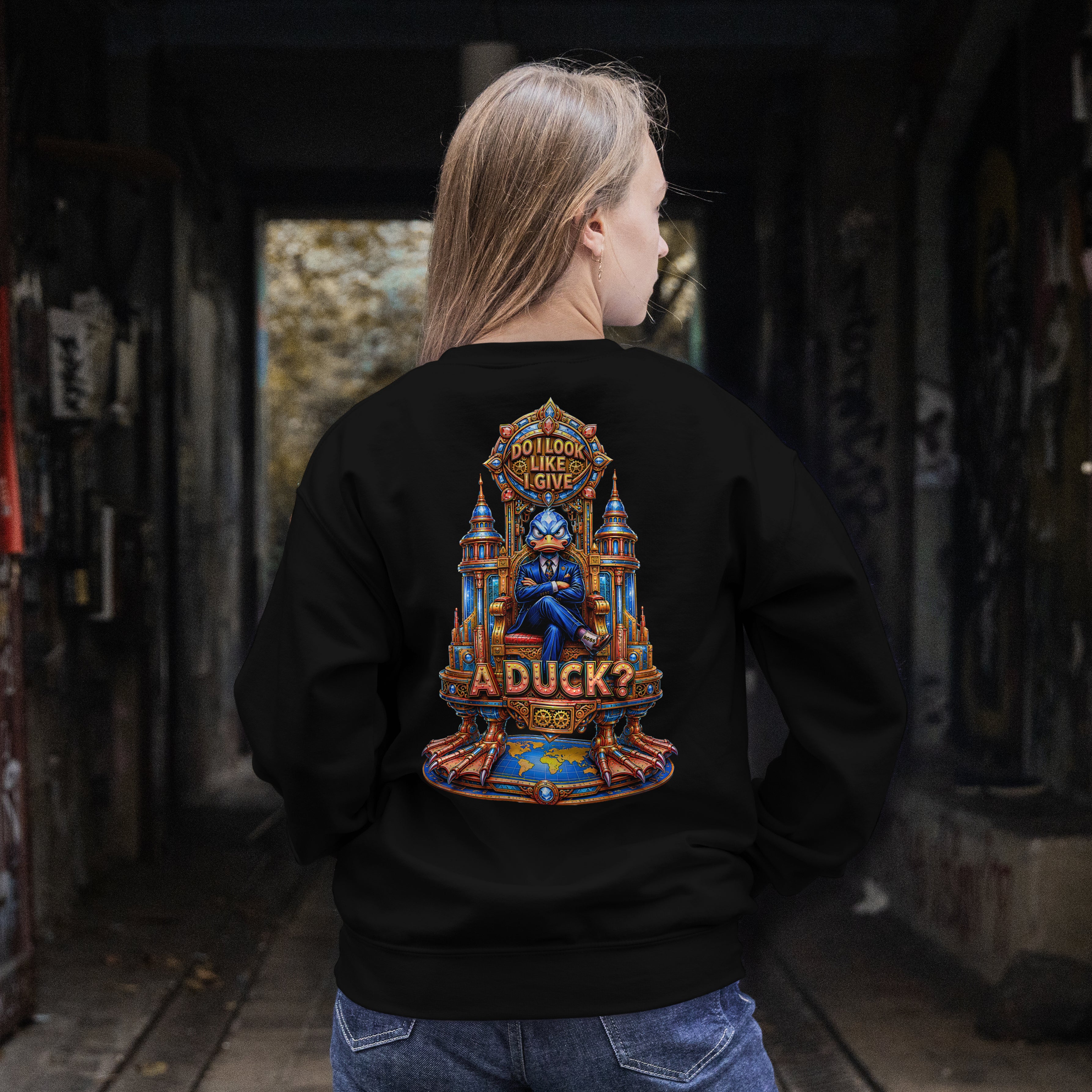 WOMENS ATTITUDE SEWATSHIRT - DO I LOOK LIKE I GIVE A DUCK