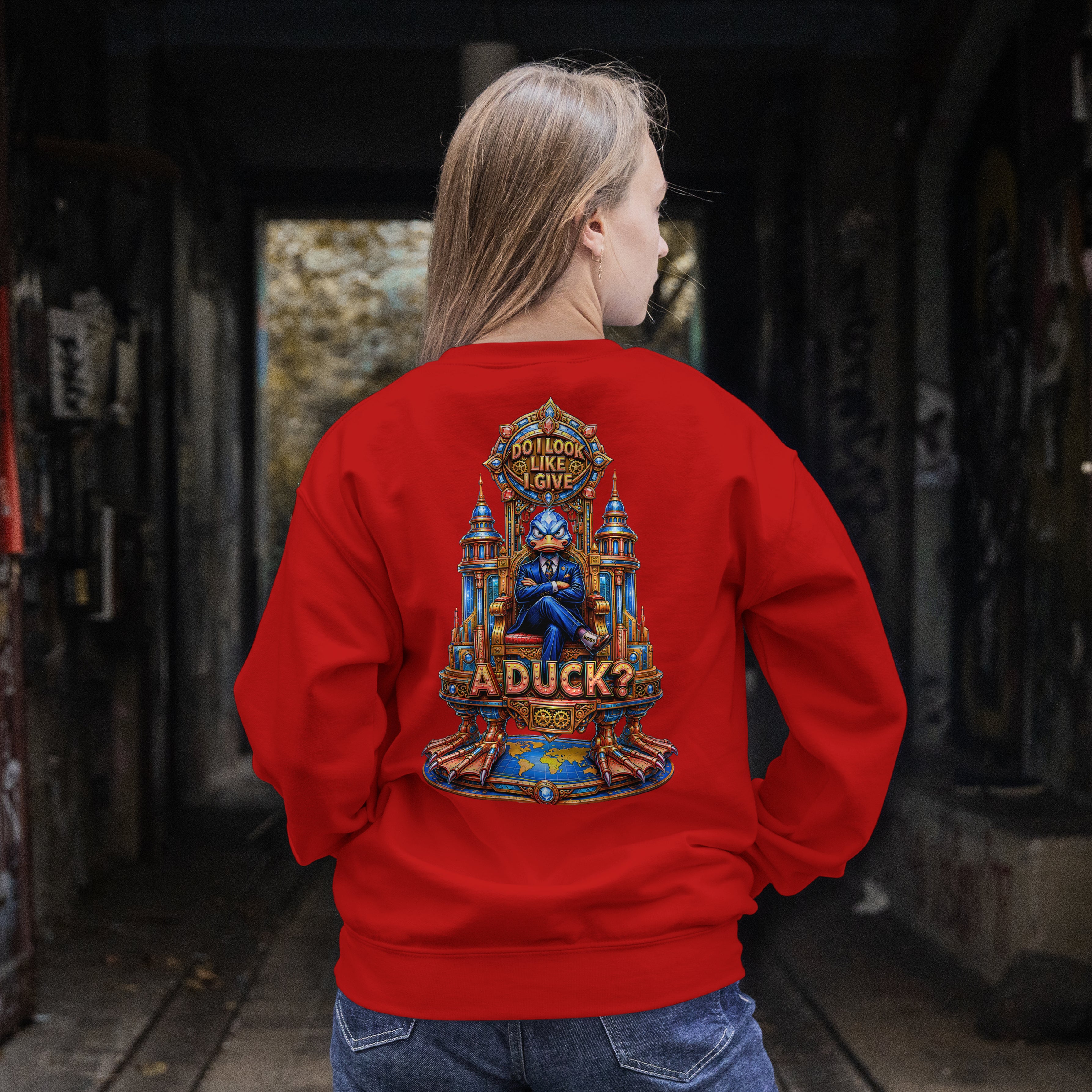 WOMENS ATTITUDE SEWATSHIRT - DO I LOOK LIKE I GIVE A DUCK