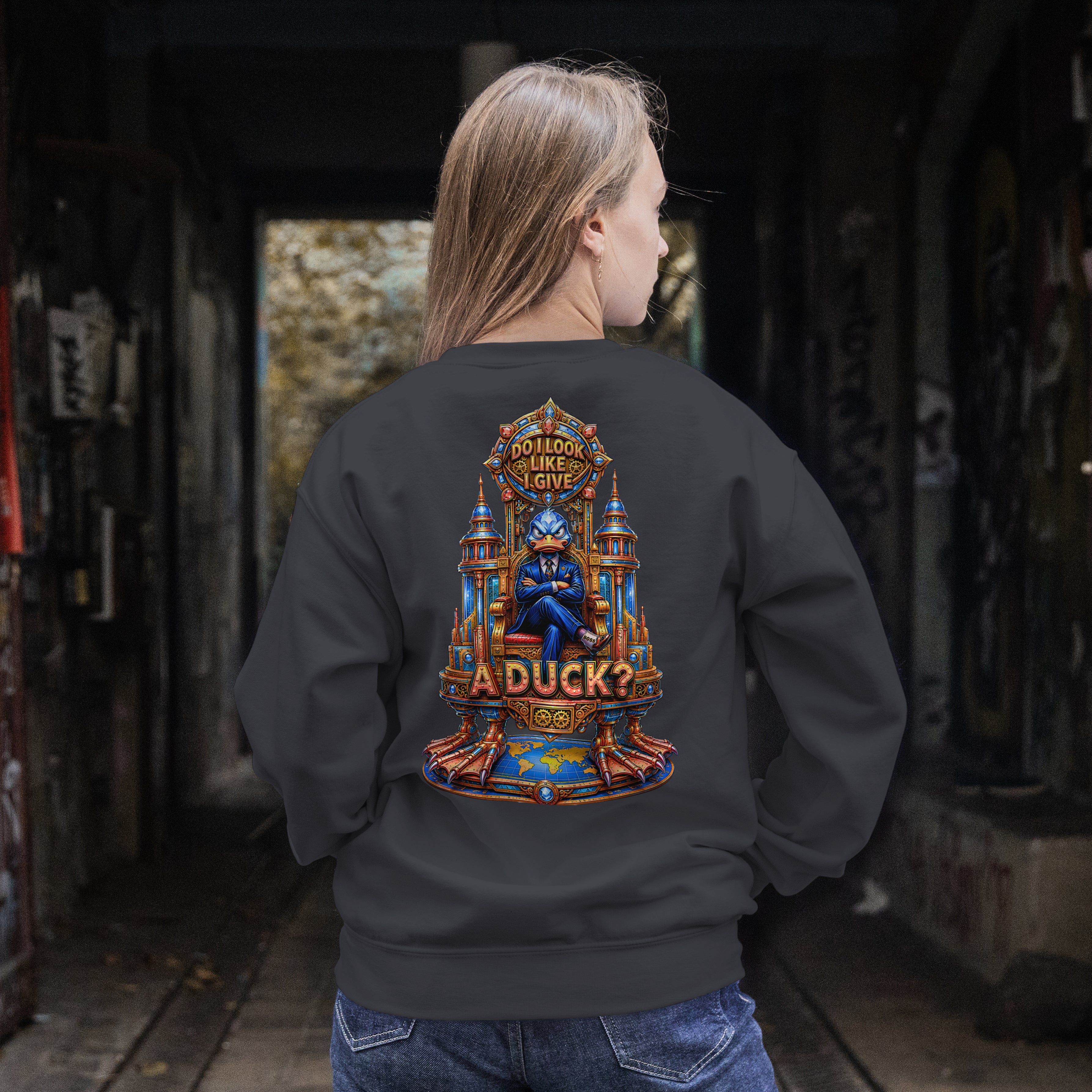 WOMENS ATTITUDE SEWATSHIRT - DO I LOOK LIKE I GIVE A DUCK
