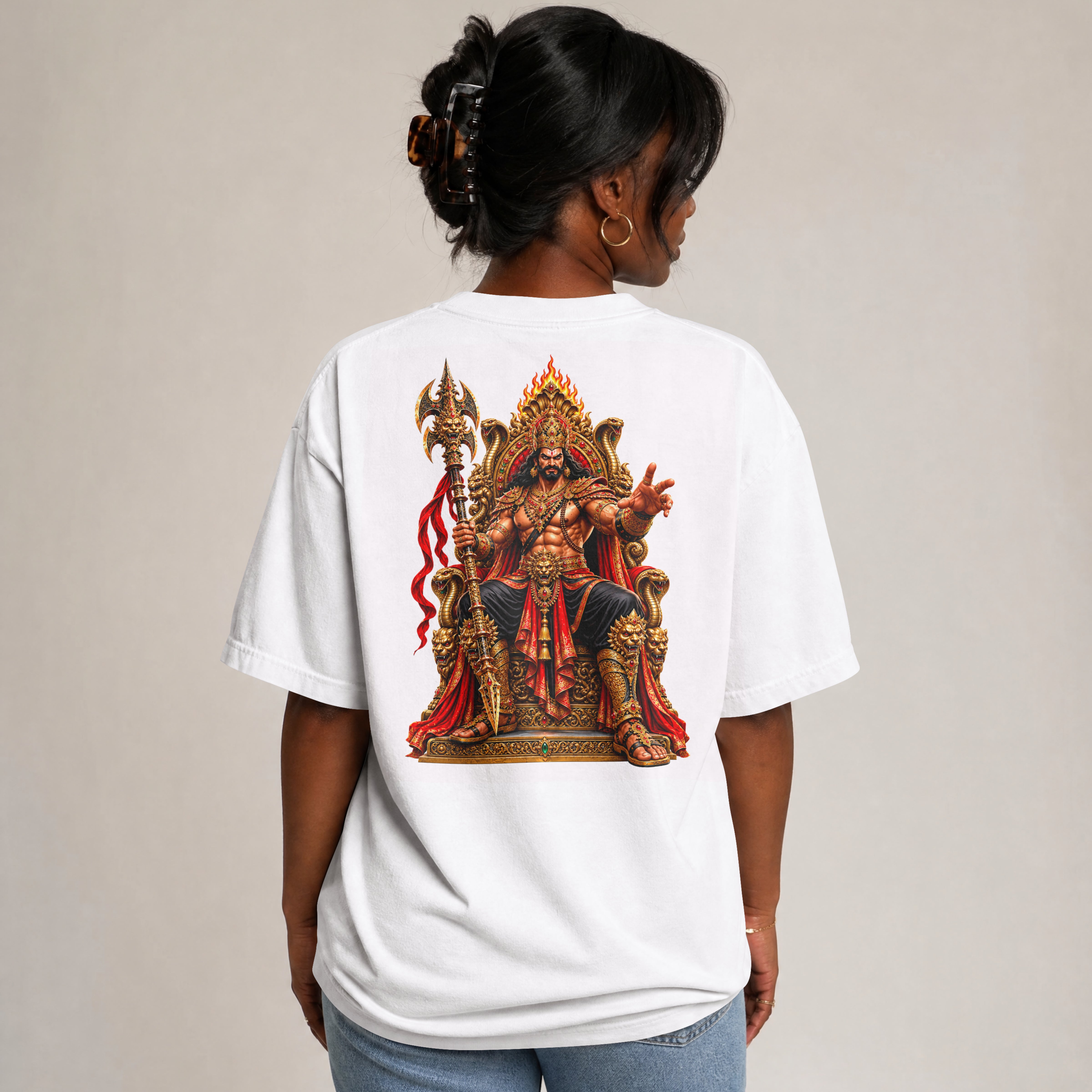 UNISEX RAVANAN OVERSIZED T SHIRT - KING OF LANKA