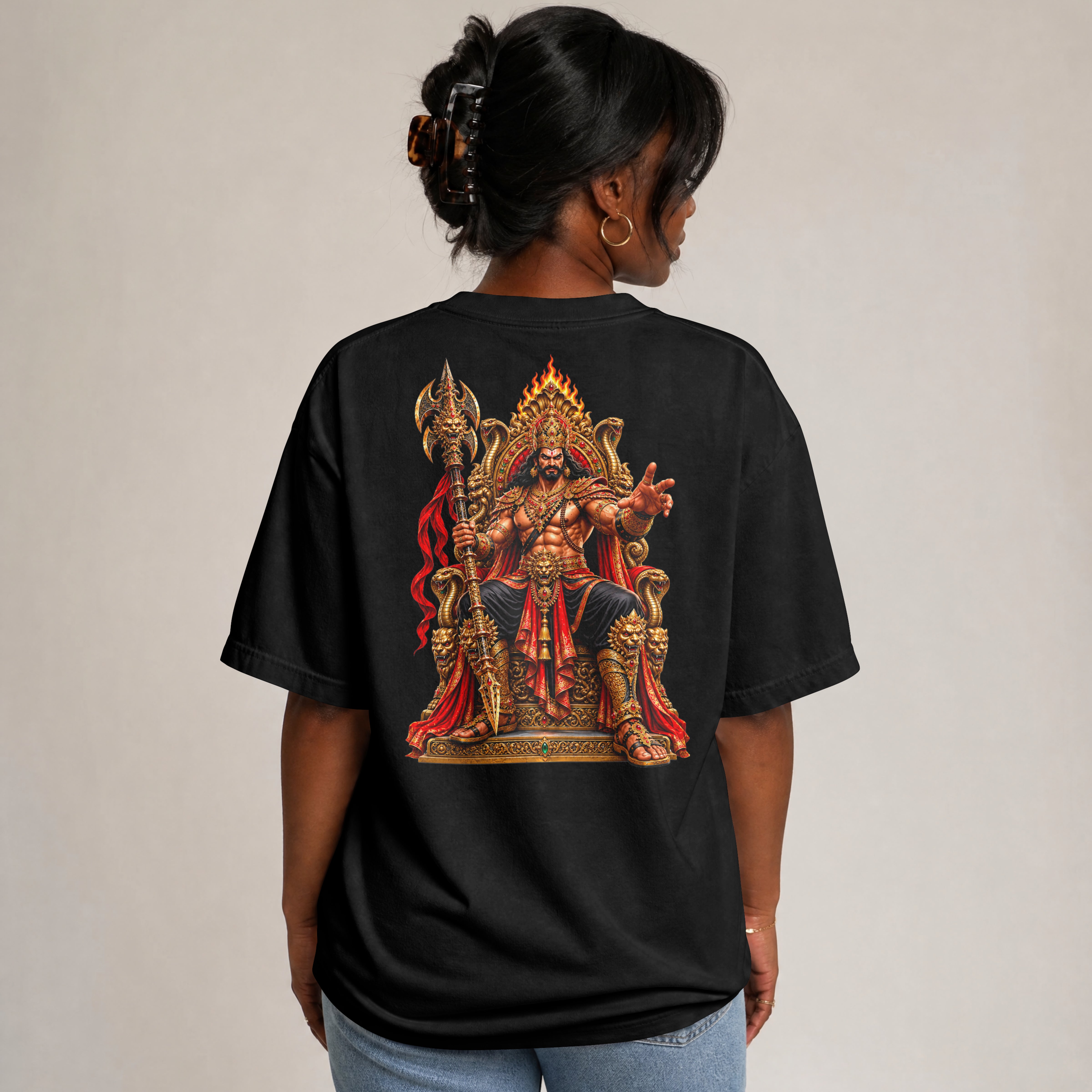 UNISEX RAVANAN OVERSIZED T SHIRT - KING OF LANKA