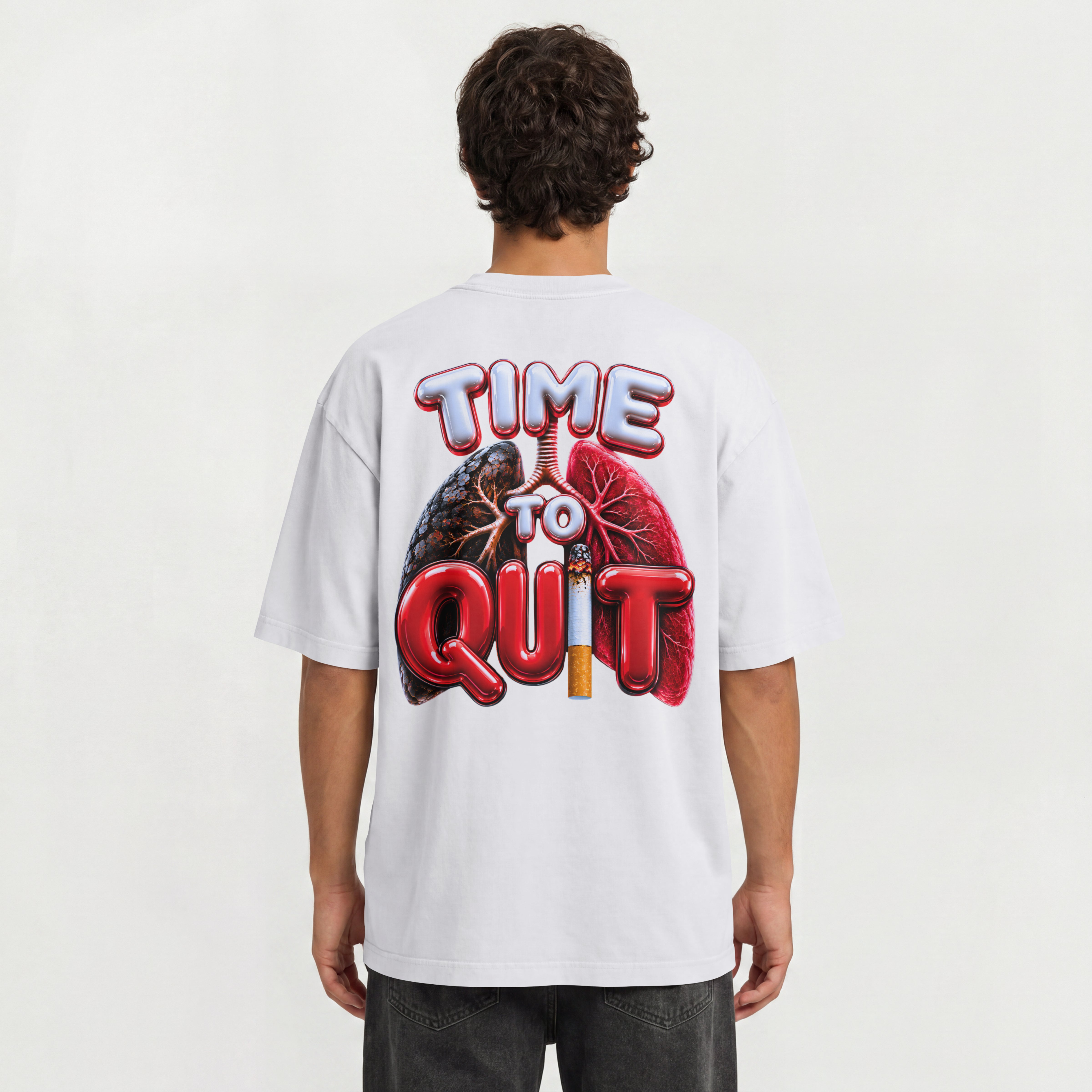 UNISEX AWARNESS OVERSIZED T SHIRT - QUIT SMOKING