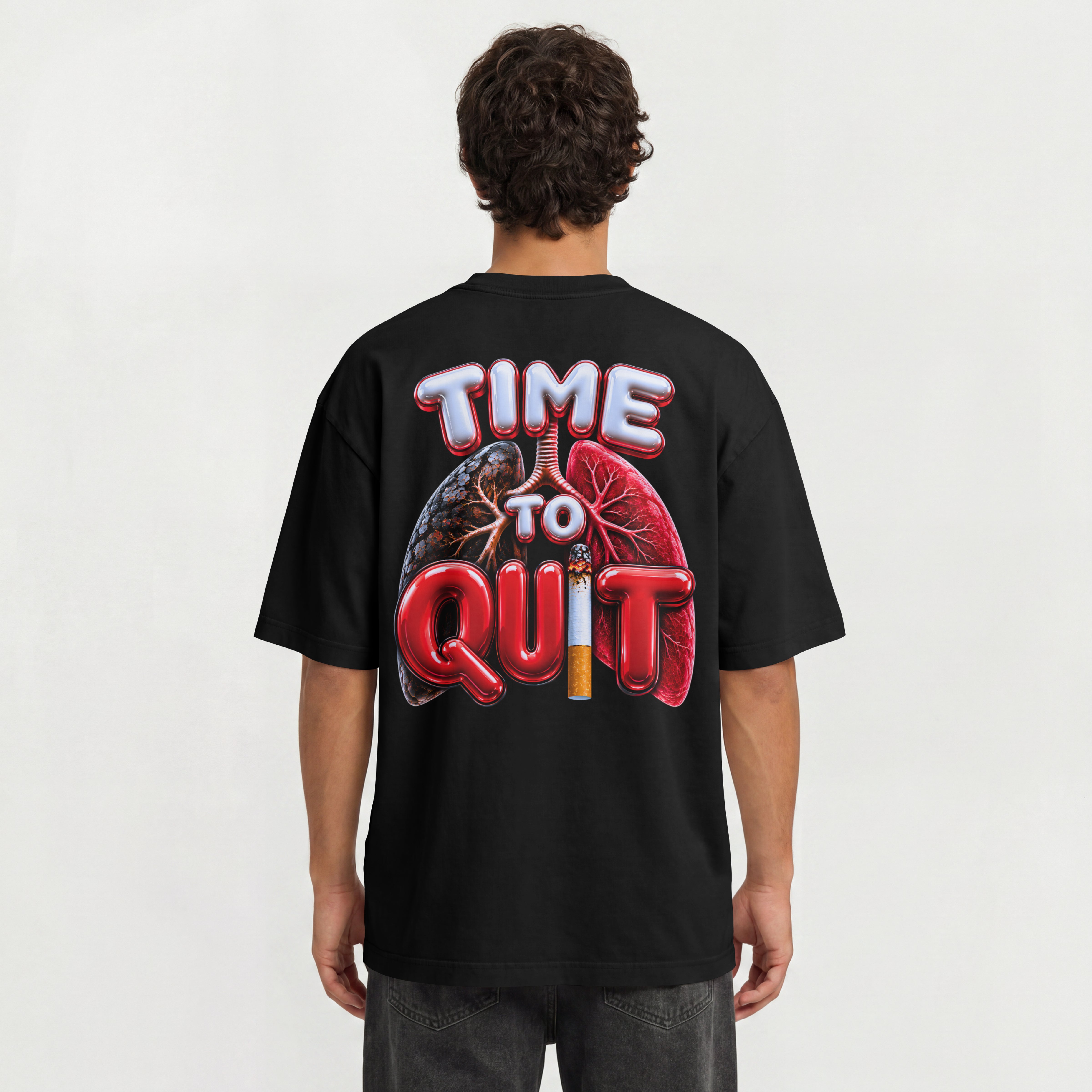 UNISEX AWARNESS OVERSIZED T SHIRT - QUIT SMOKING