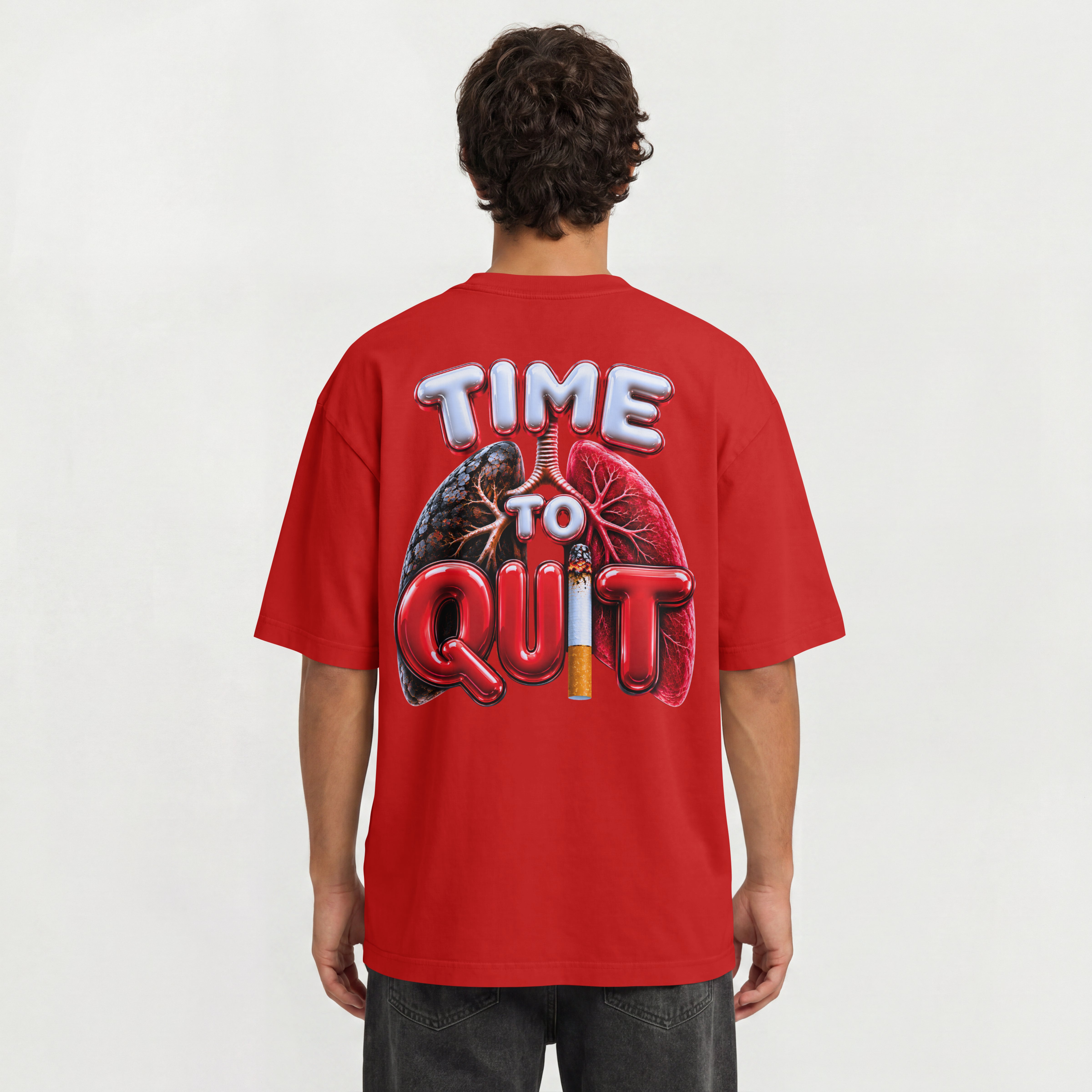 UNISEX AWARNESS OVERSIZED T SHIRT - QUIT SMOKING