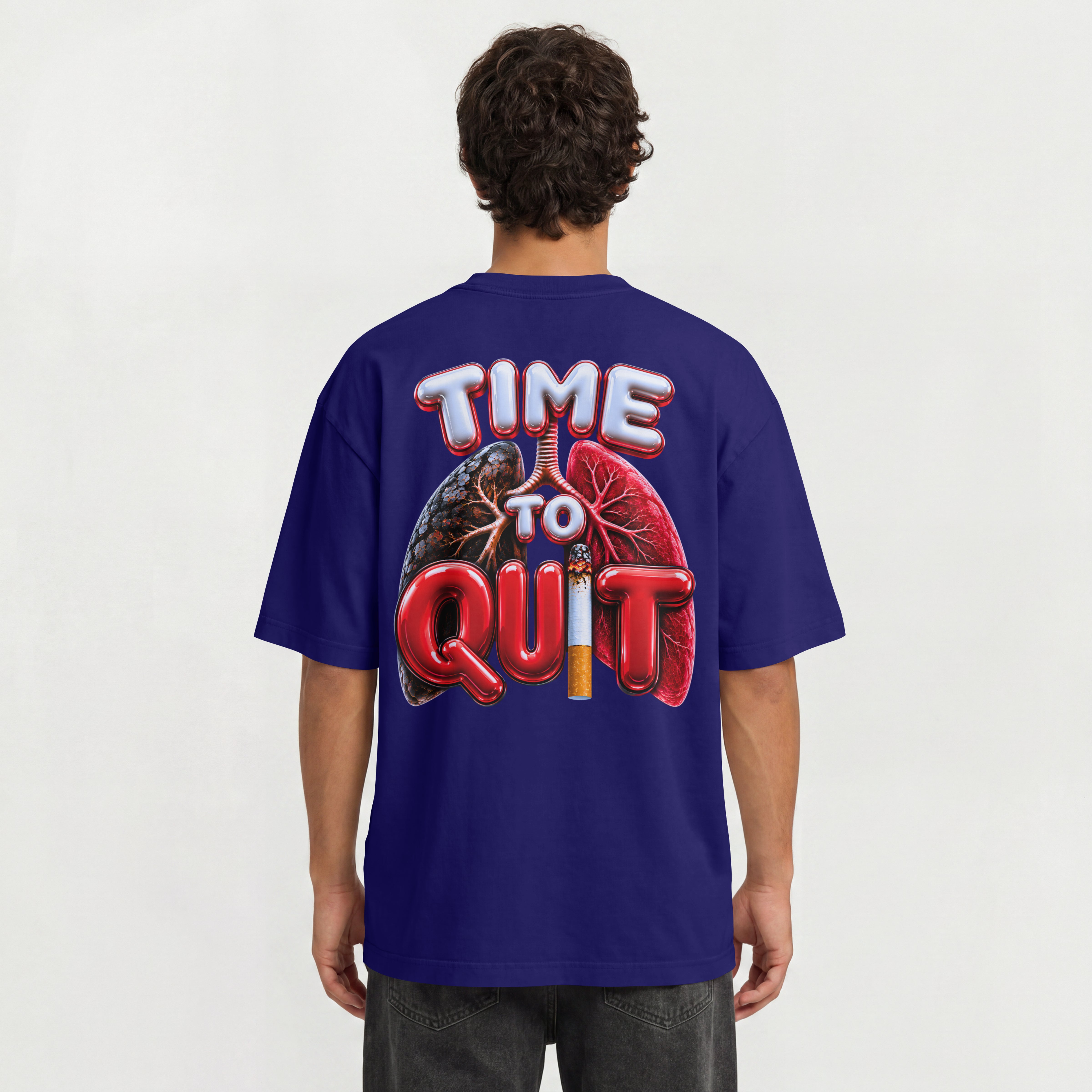 UNISEX AWARNESS OVERSIZED T SHIRT - QUIT SMOKING