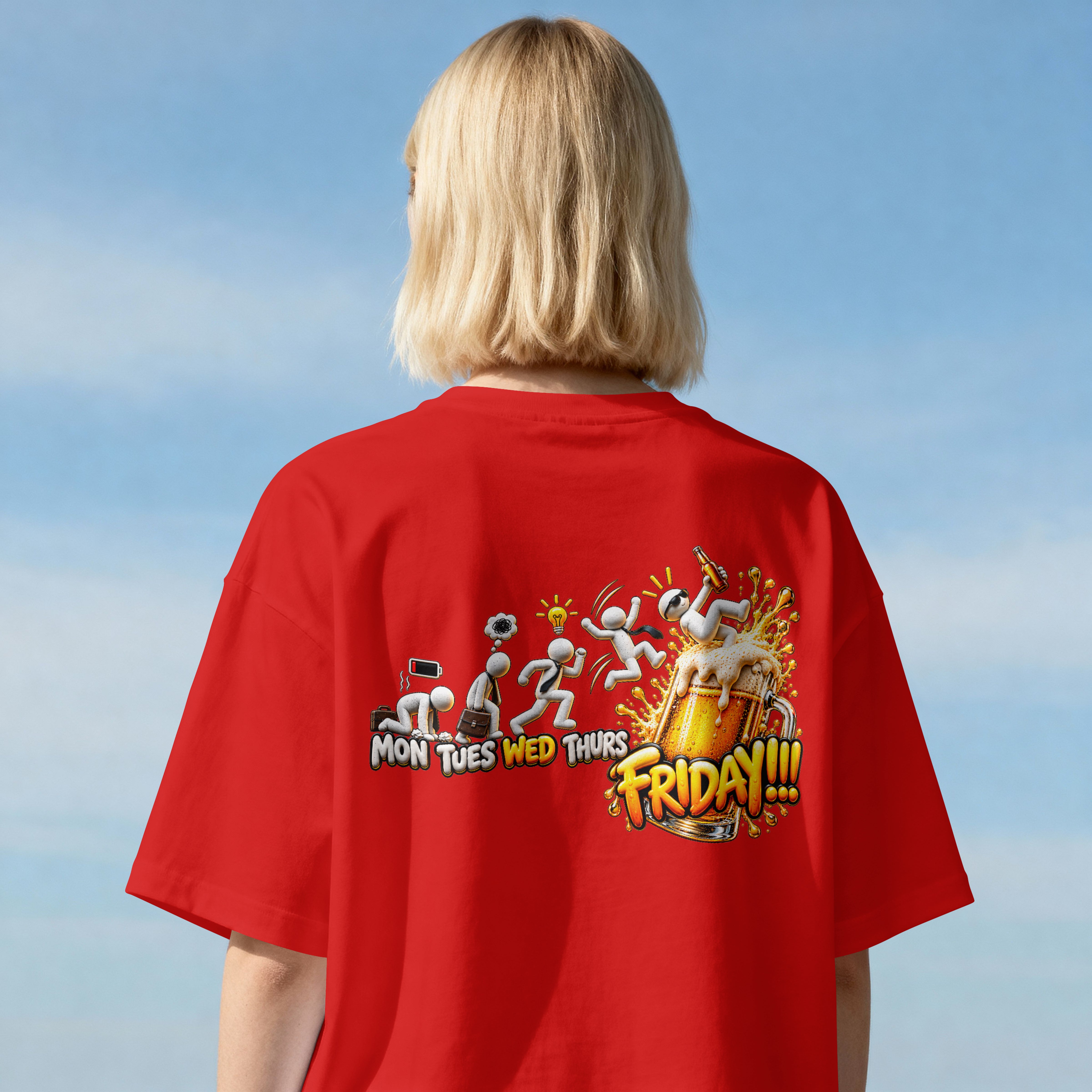 UNISEX WEEKEND STYLE OVERSIZED T SHIRT - FRIDAY