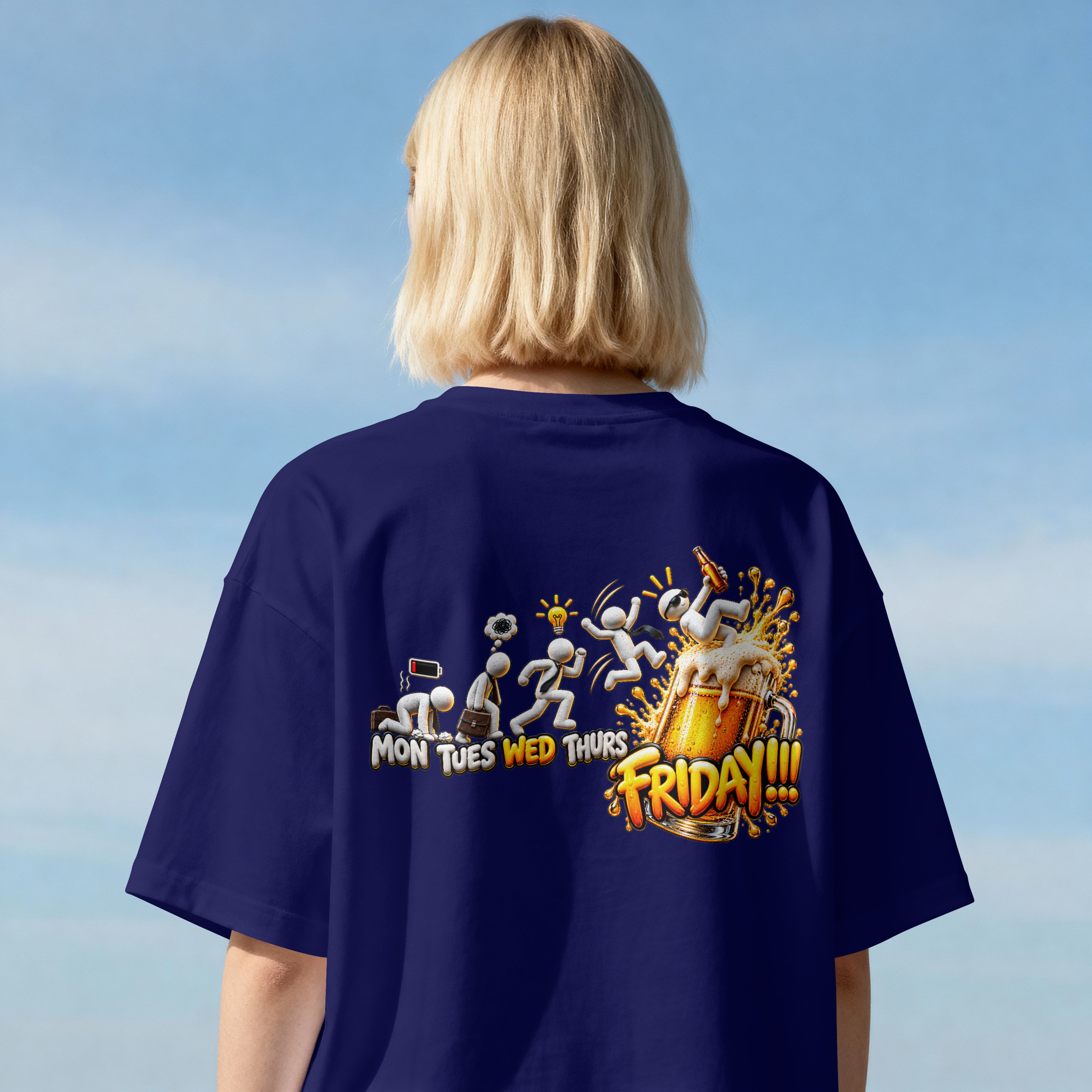 UNISEX WEEKEND STYLE OVERSIZED T SHIRT - FRIDAY