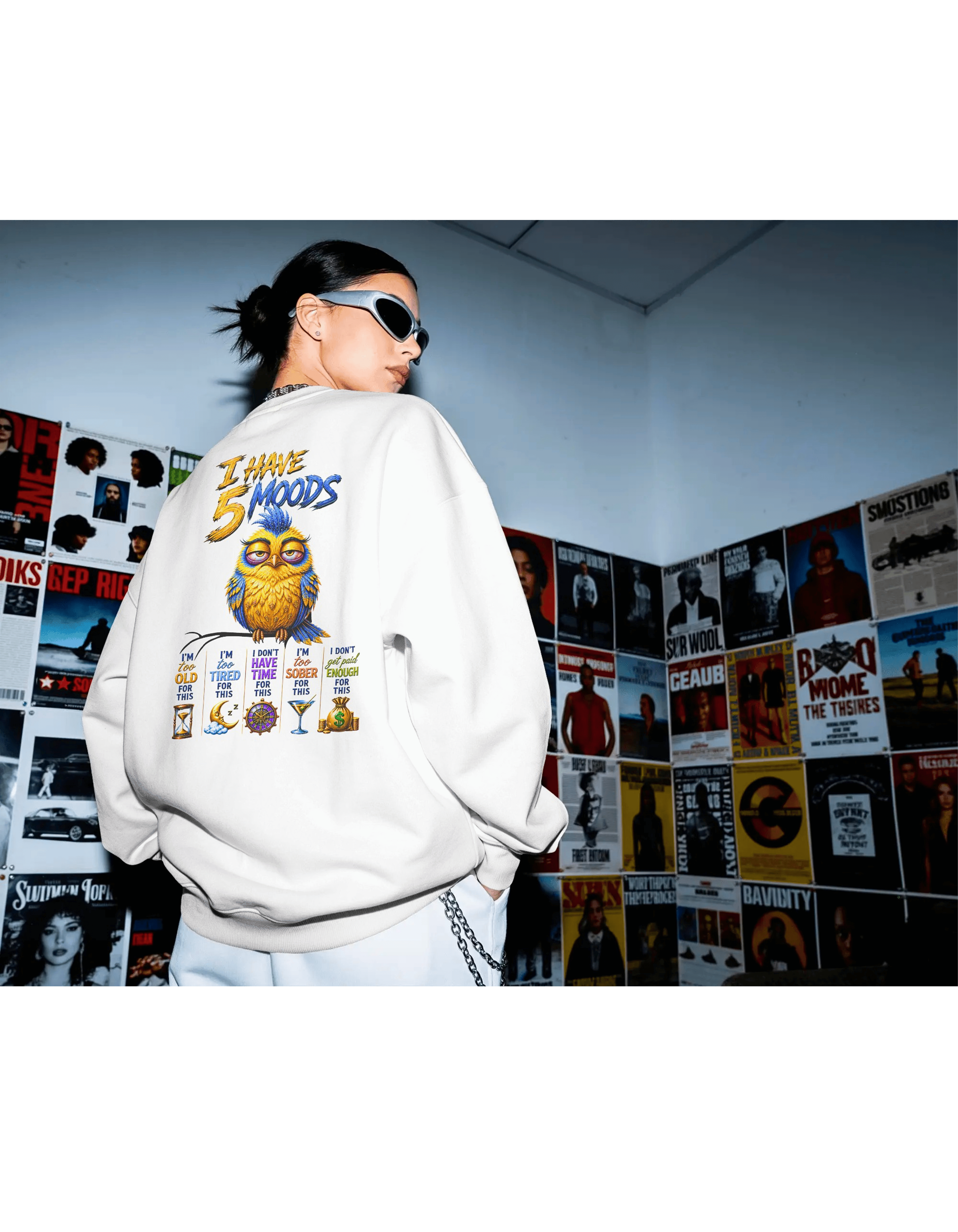 WOMENS SWEATSHIRT TRENDY WEAR - 5 MOODS