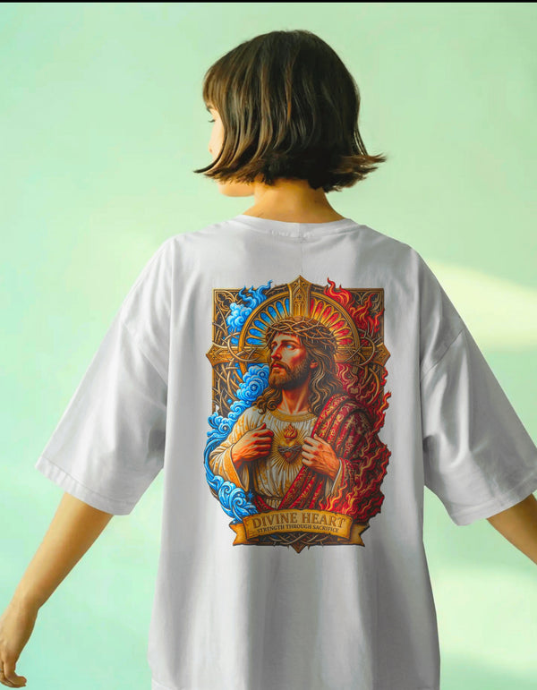 WOMENS OVERSIZED DIVINE T SHIRT - JESUS ✞