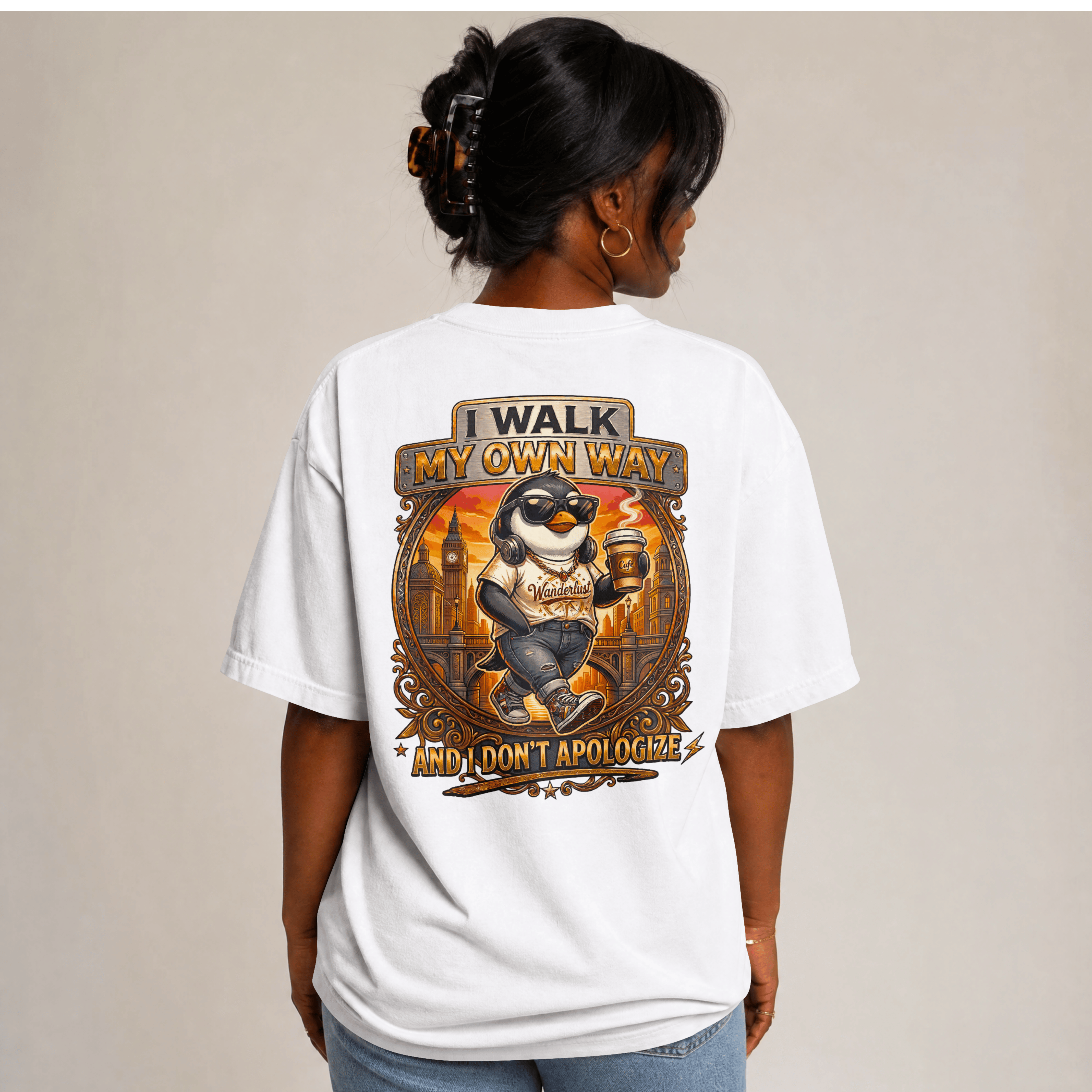 WOMENS ATTITUDE OVERSIZED T SHIRT - MY OWN WAY