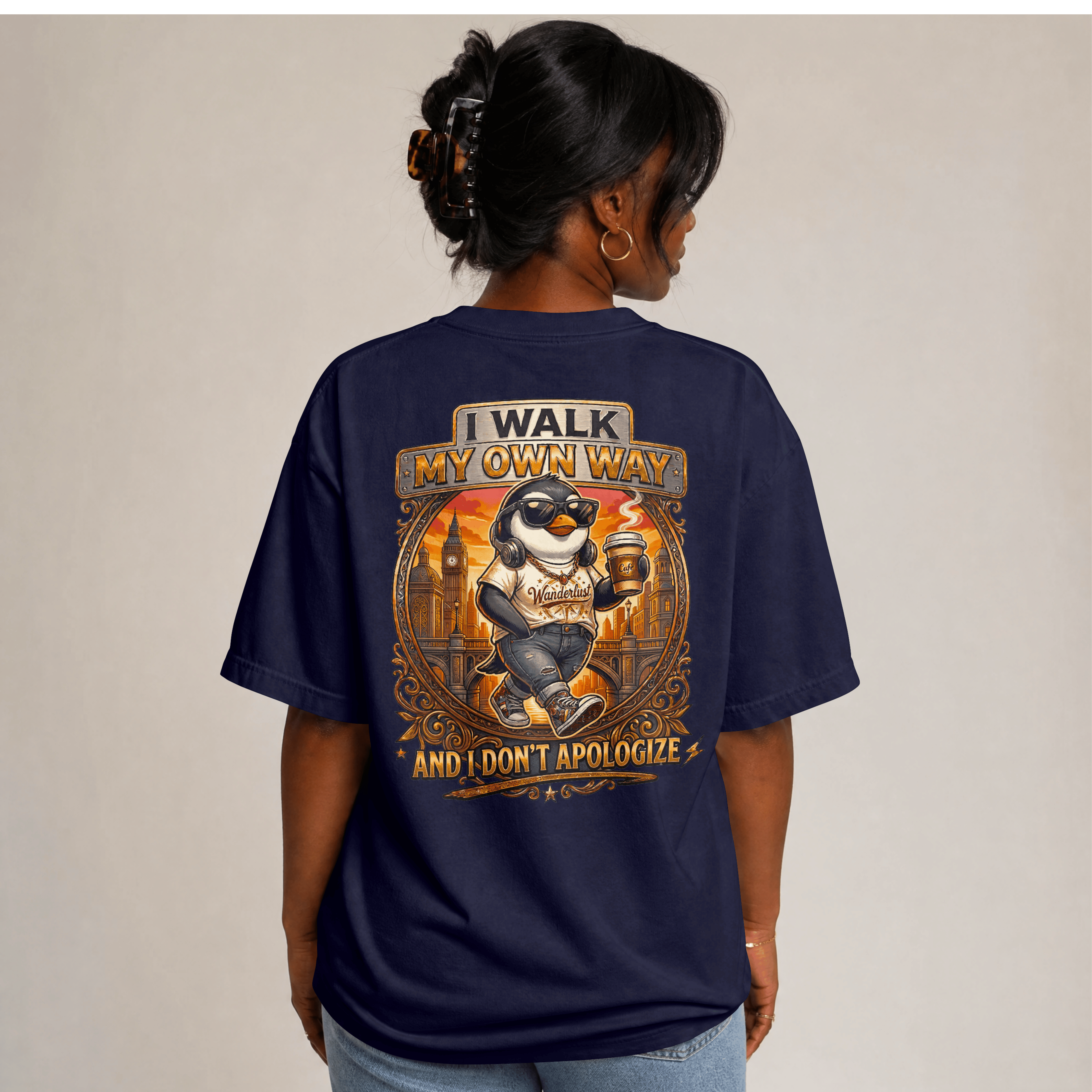 WOMENS ATTITUDE OVERSIZED T SHIRT - MY OWN WAY