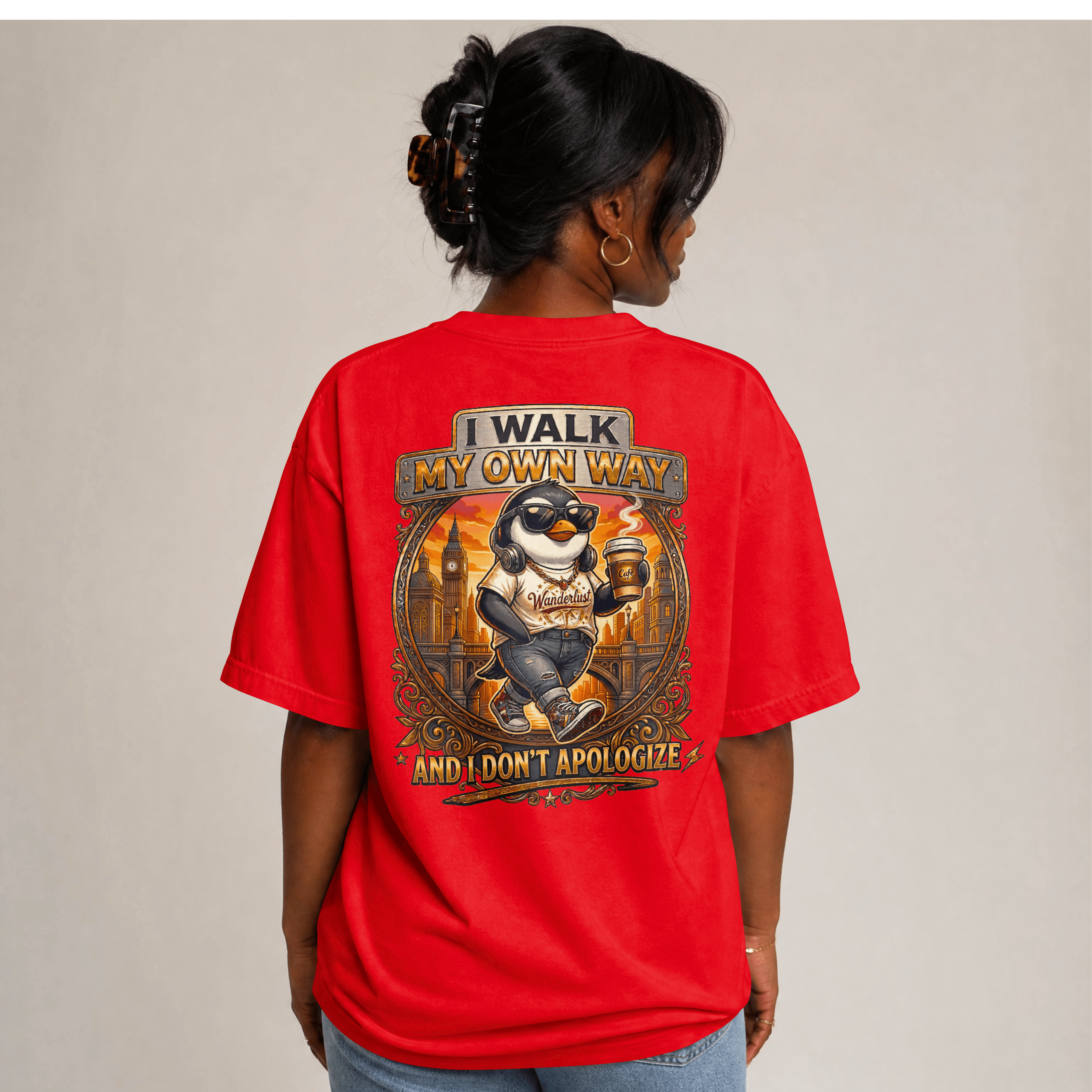 WOMENS ATTITUDE OVERSIZED T SHIRT - MY OWN WAY