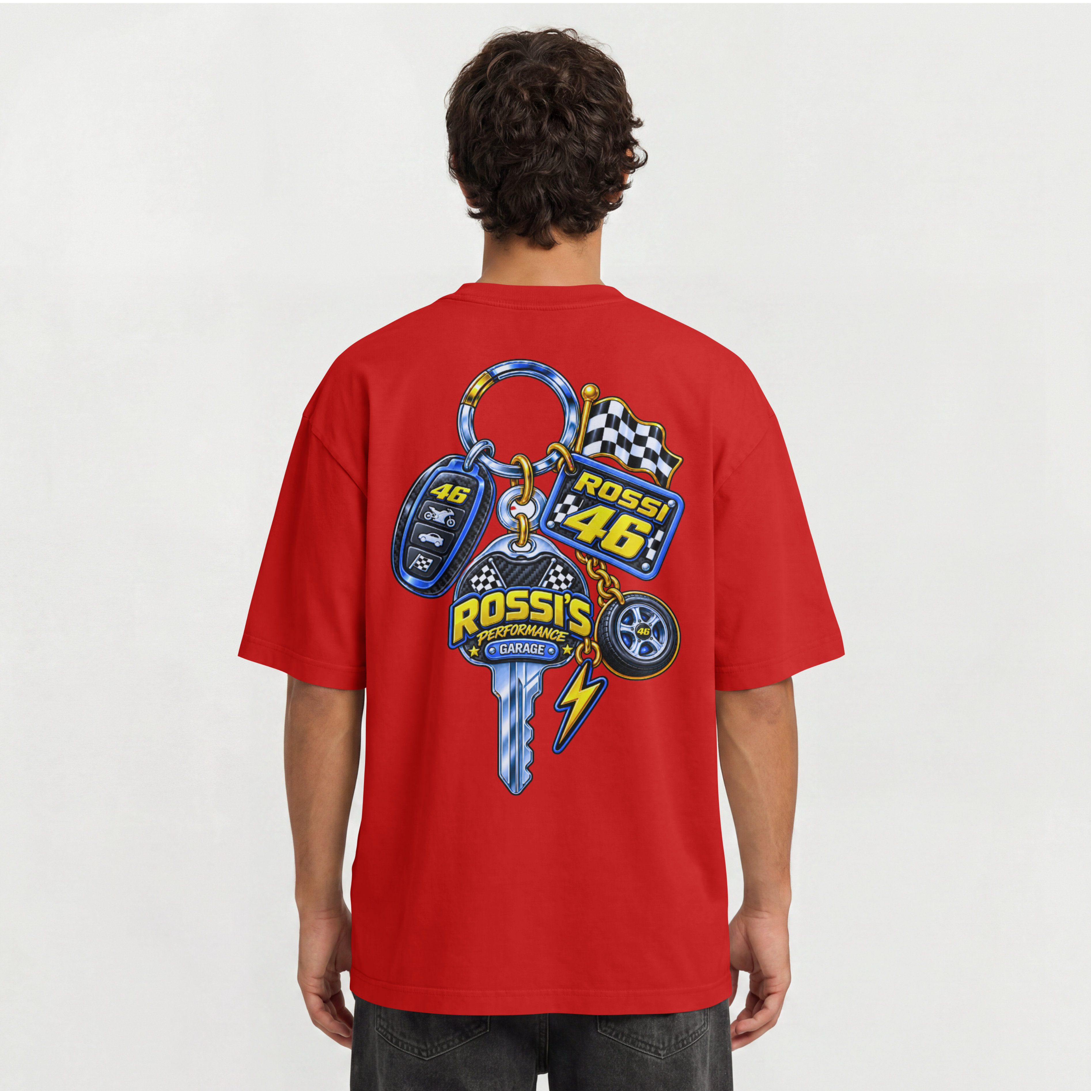 MENS RIDER OVERSIZED T SHIRT - ROSSI 46