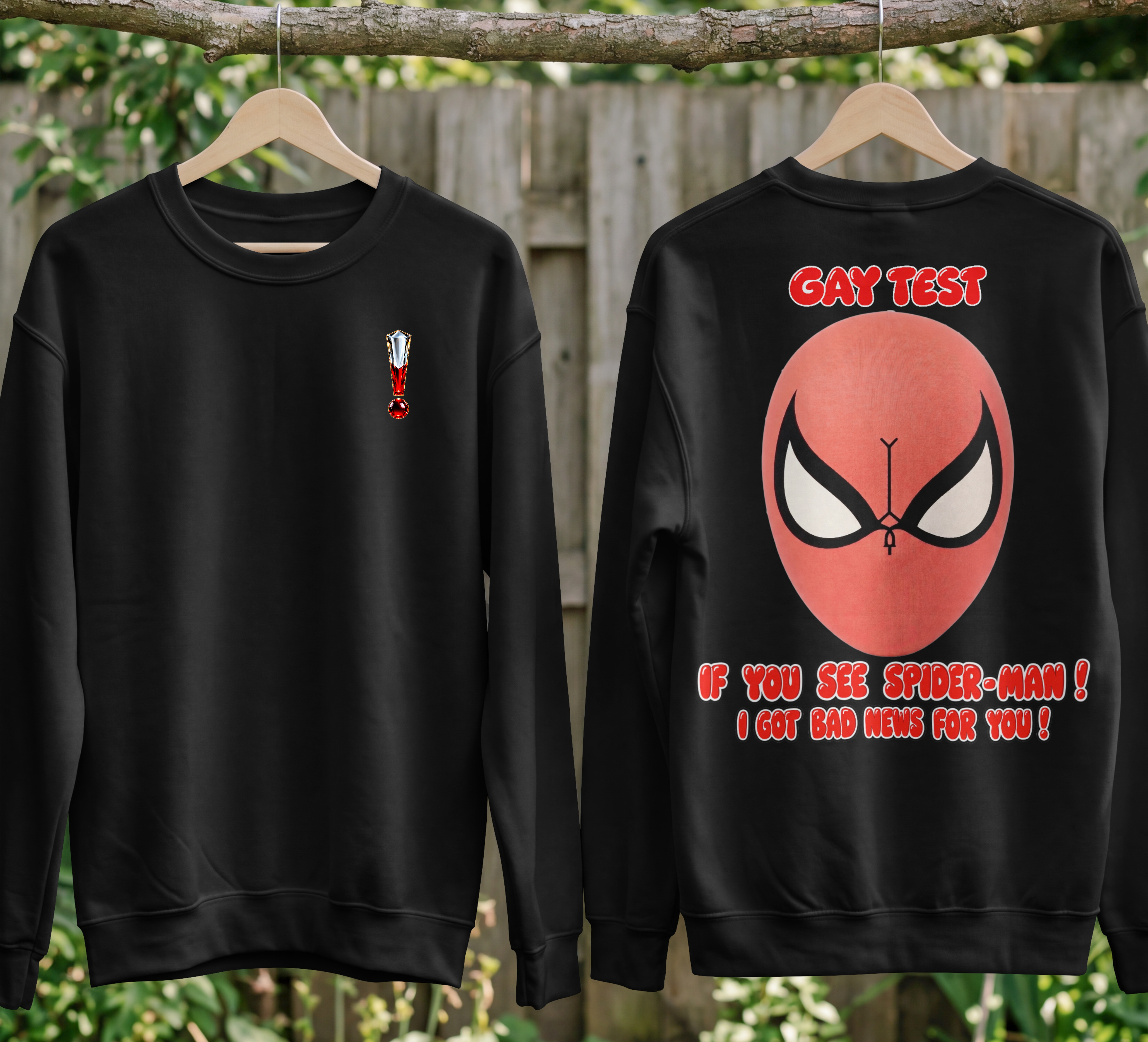 MENS FUNNY TROLL SWEATSHIRT - GAY TEST