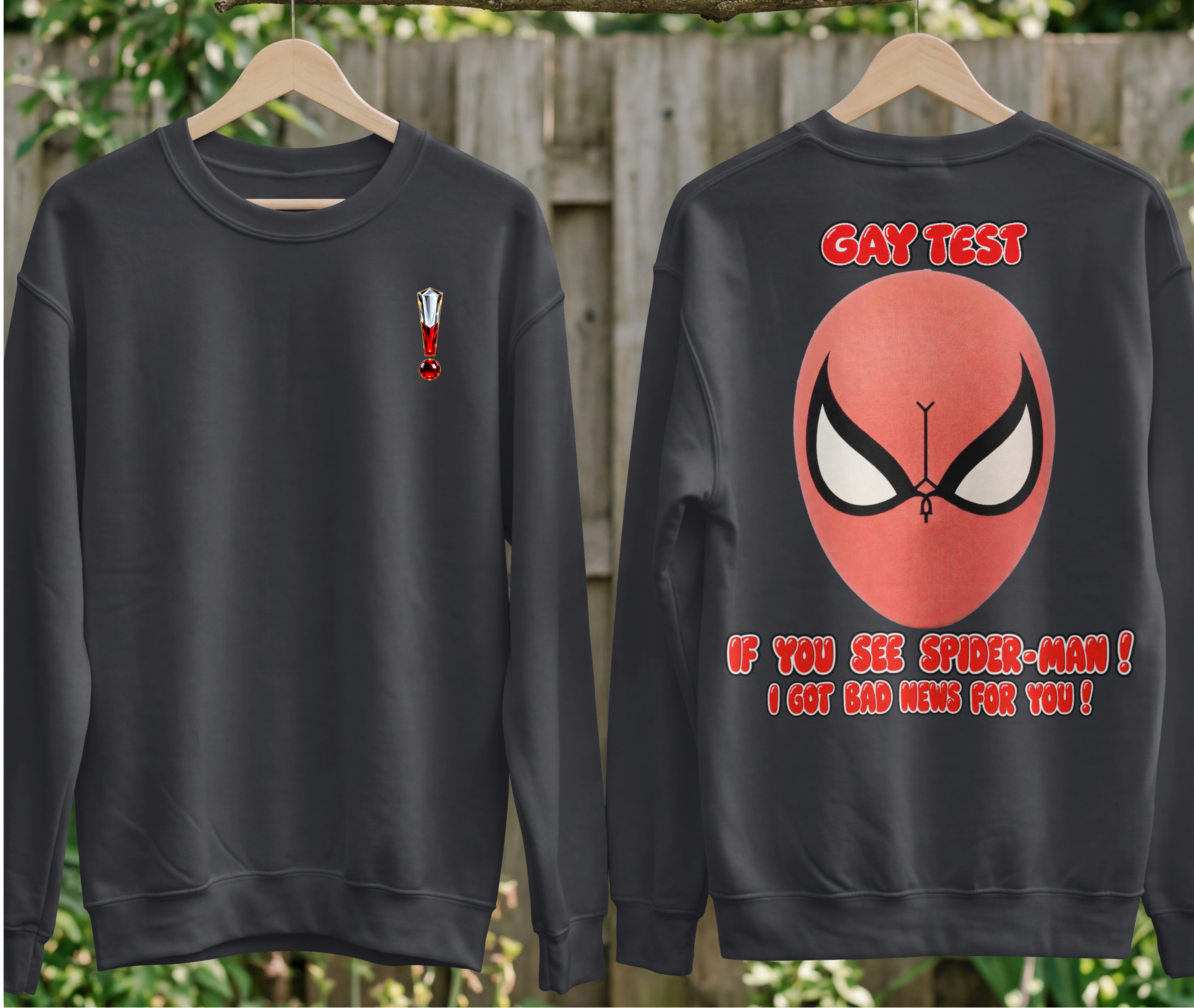 MENS FUNNY TROLL SWEATSHIRT - GAY TEST