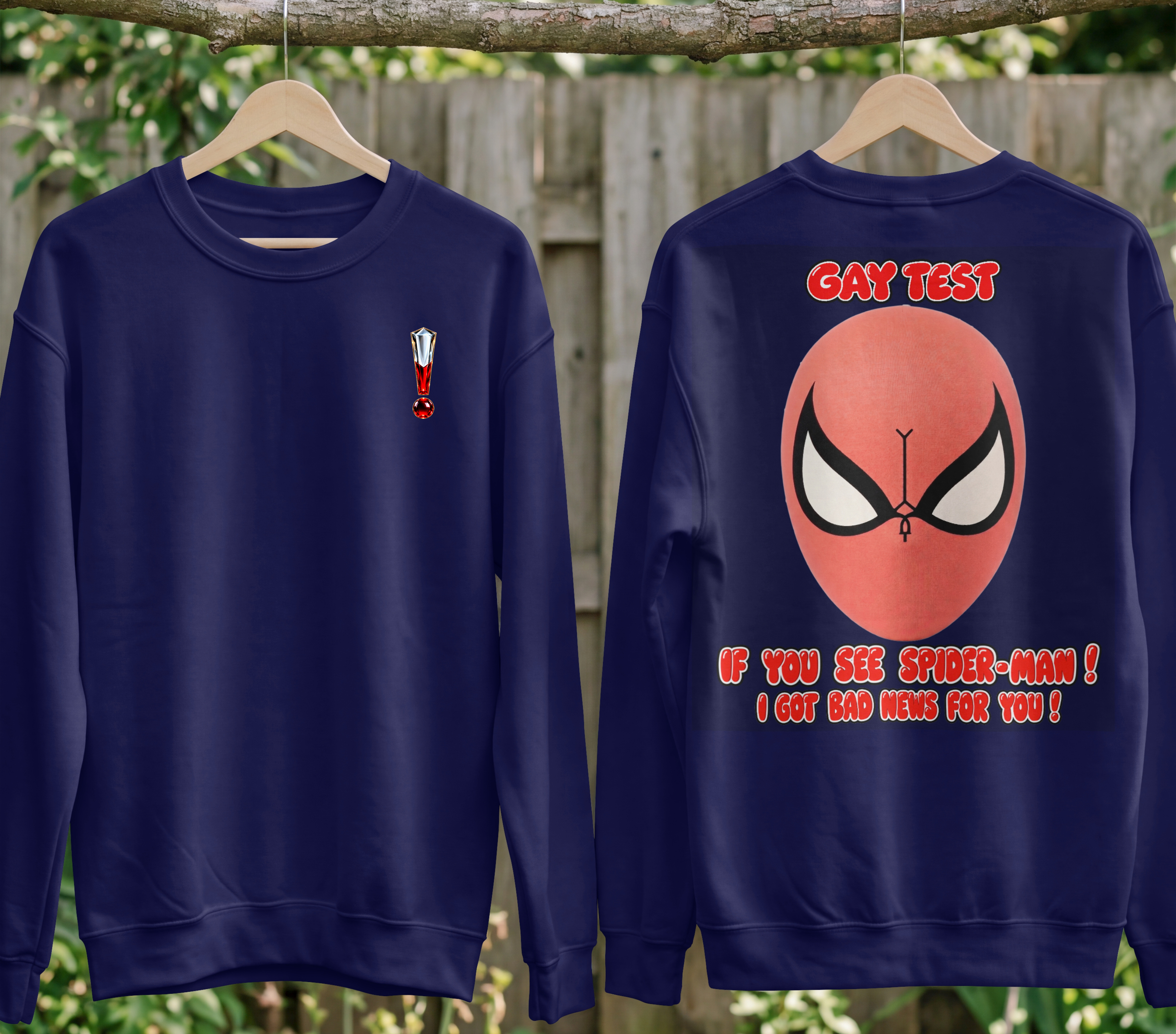 MENS FUNNY TROLL SWEATSHIRT - GAY TEST