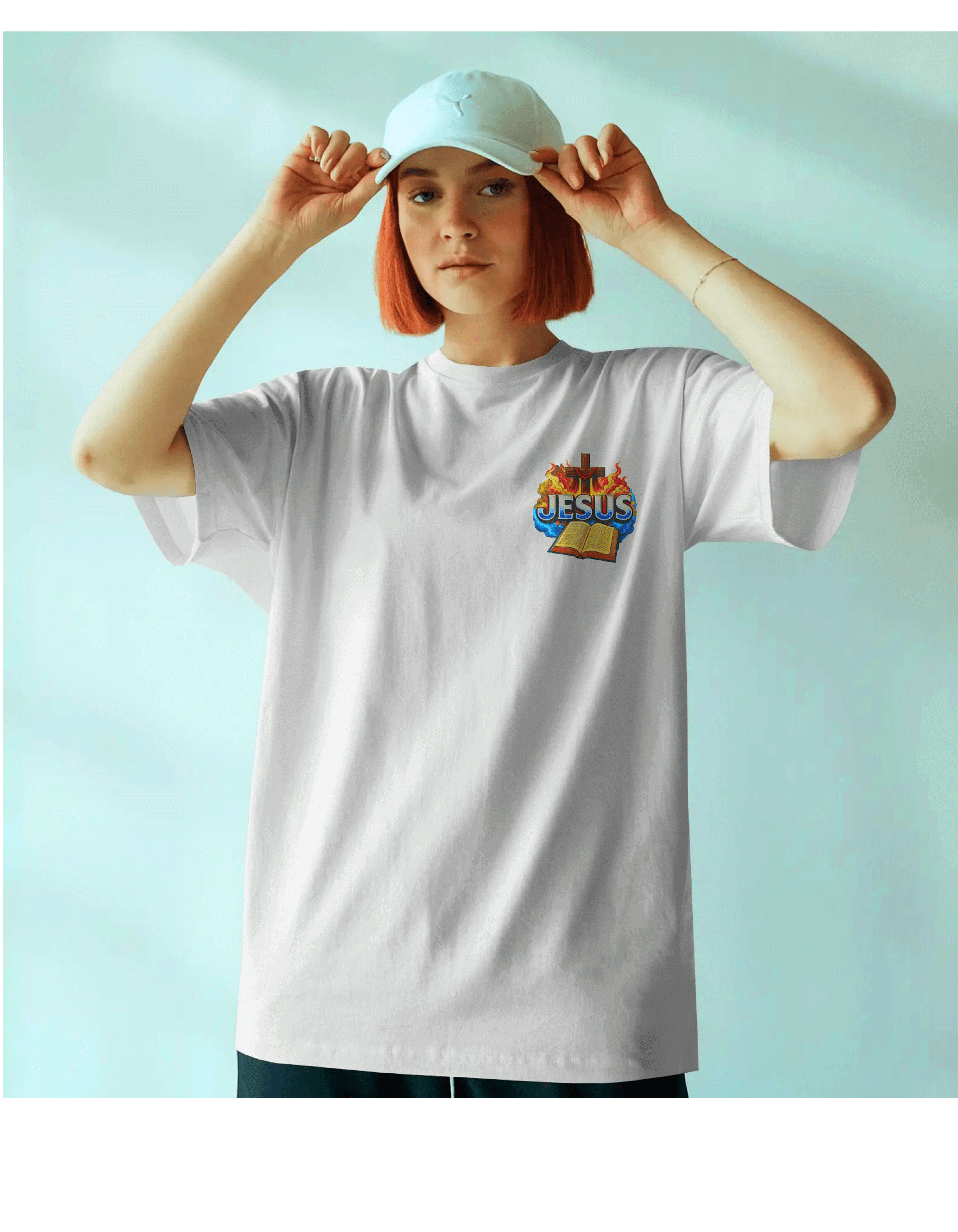 WOMENS OVERSIZED DIVINE T SHIRT - JESUS ✞