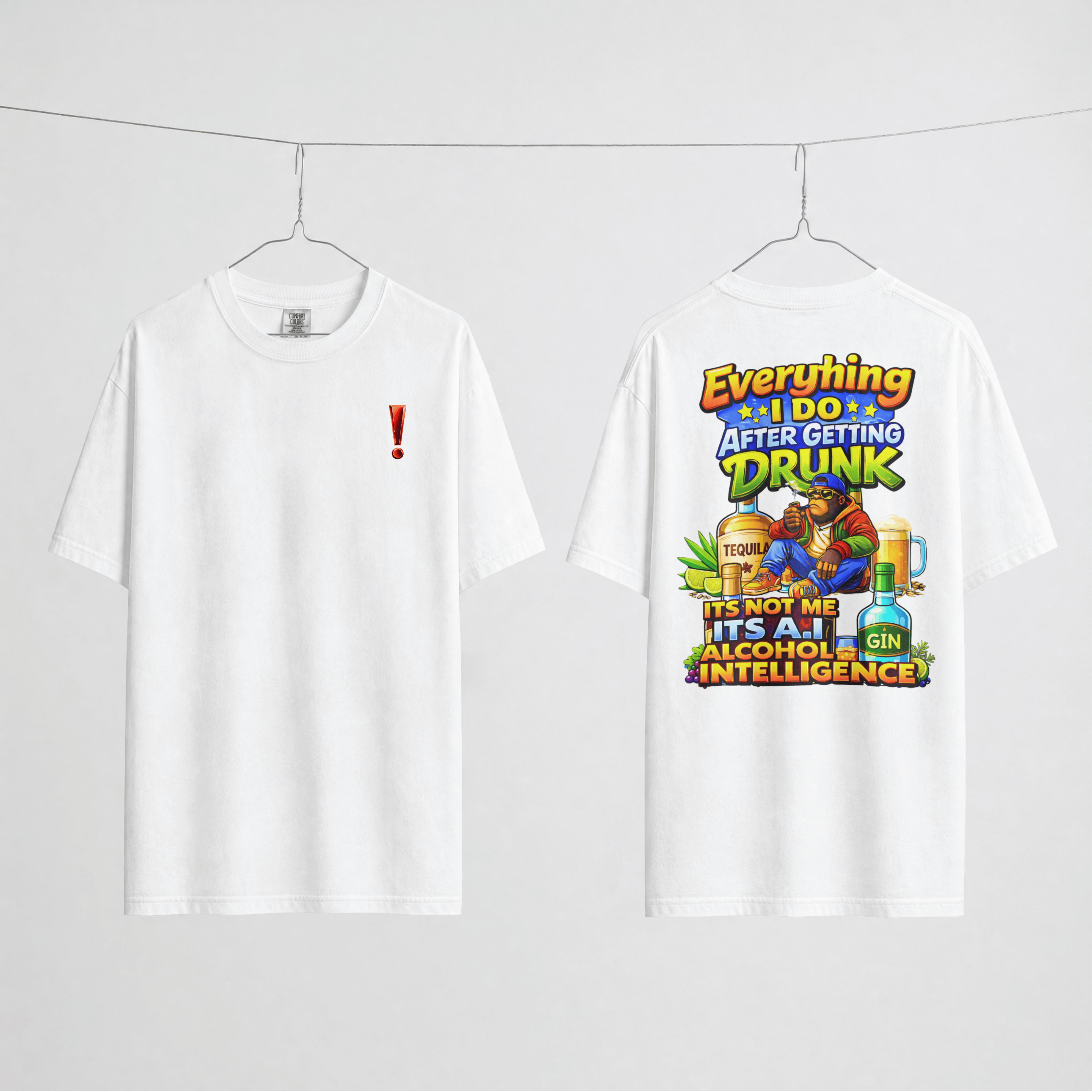 UNISEX OVERSIZED DRUNK FUNNYT-SHIRT - A.I
