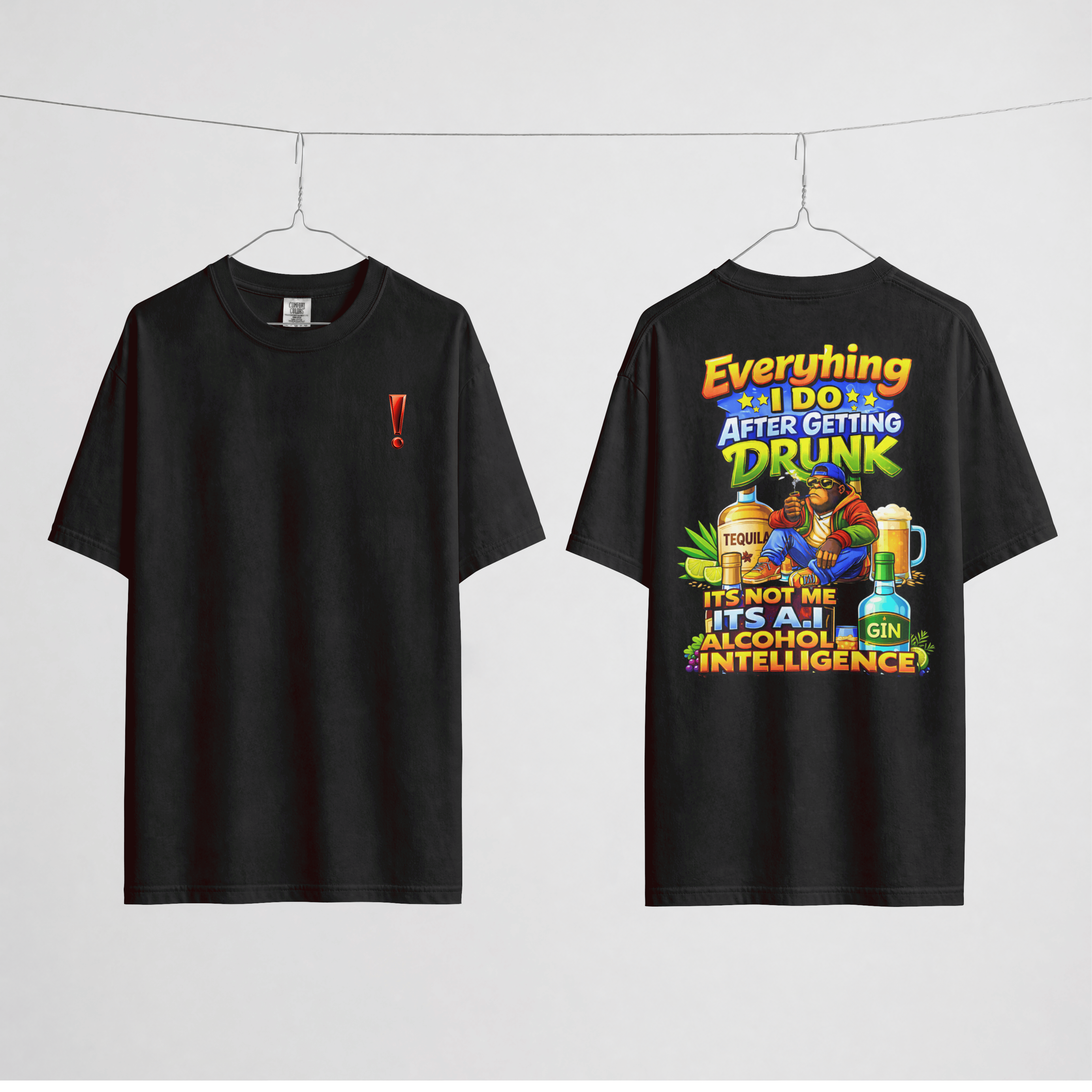 UNISEX OVERSIZED DRUNK FUNNYT-SHIRT - A.I