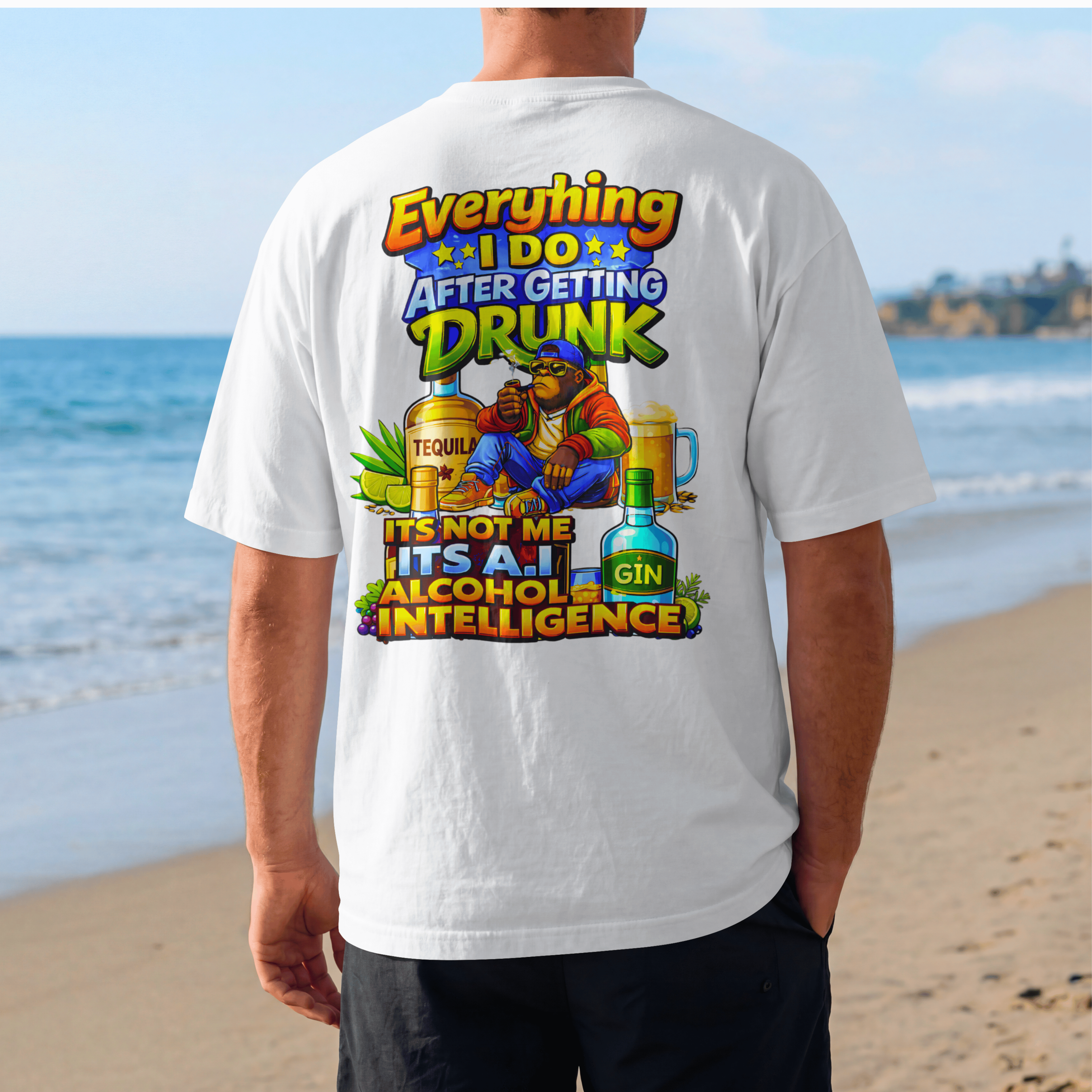 UNISEX OVERSIZED DRUNK FUNNYT-SHIRT - A.I
