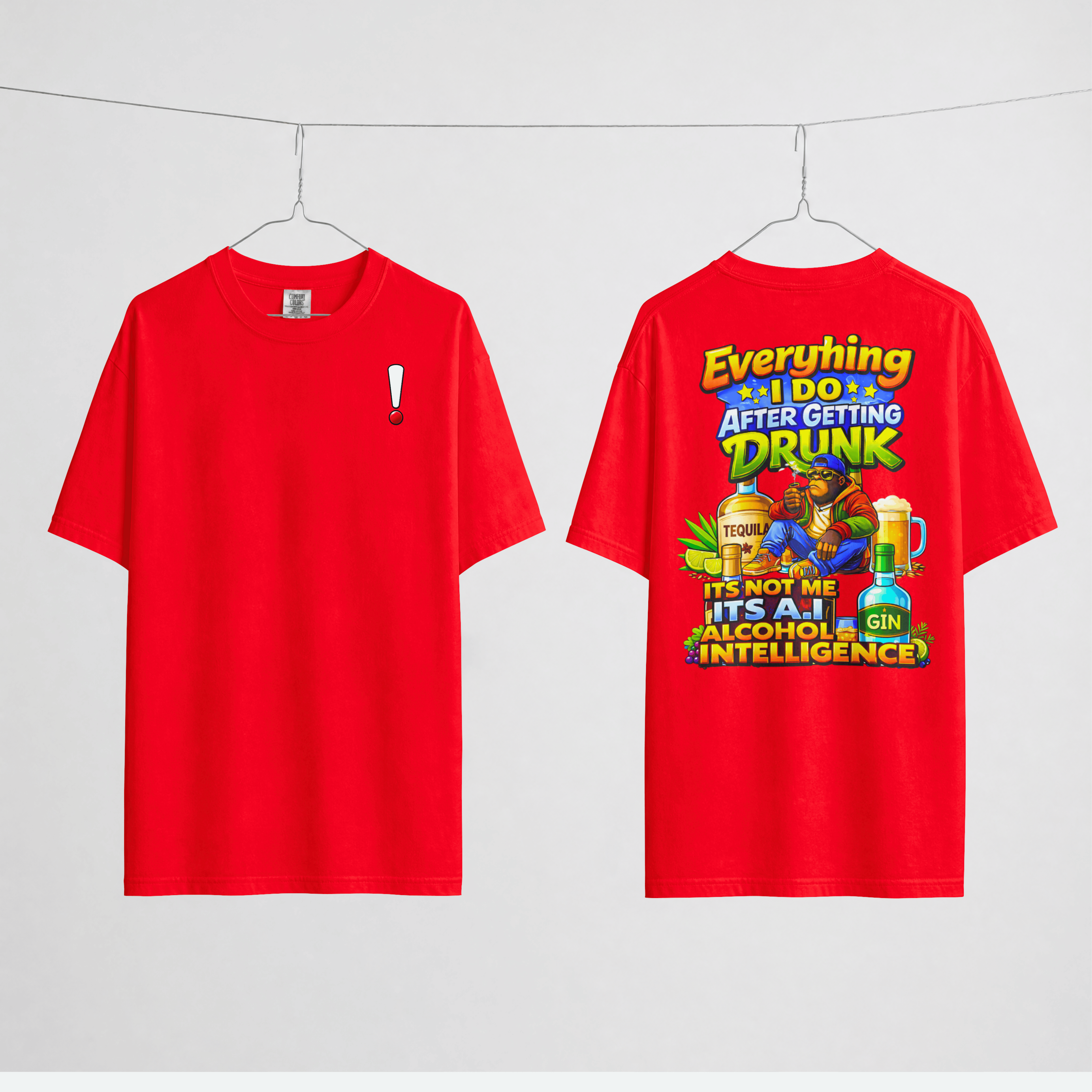 UNISEX OVERSIZED DRUNK FUNNYT-SHIRT - A.I