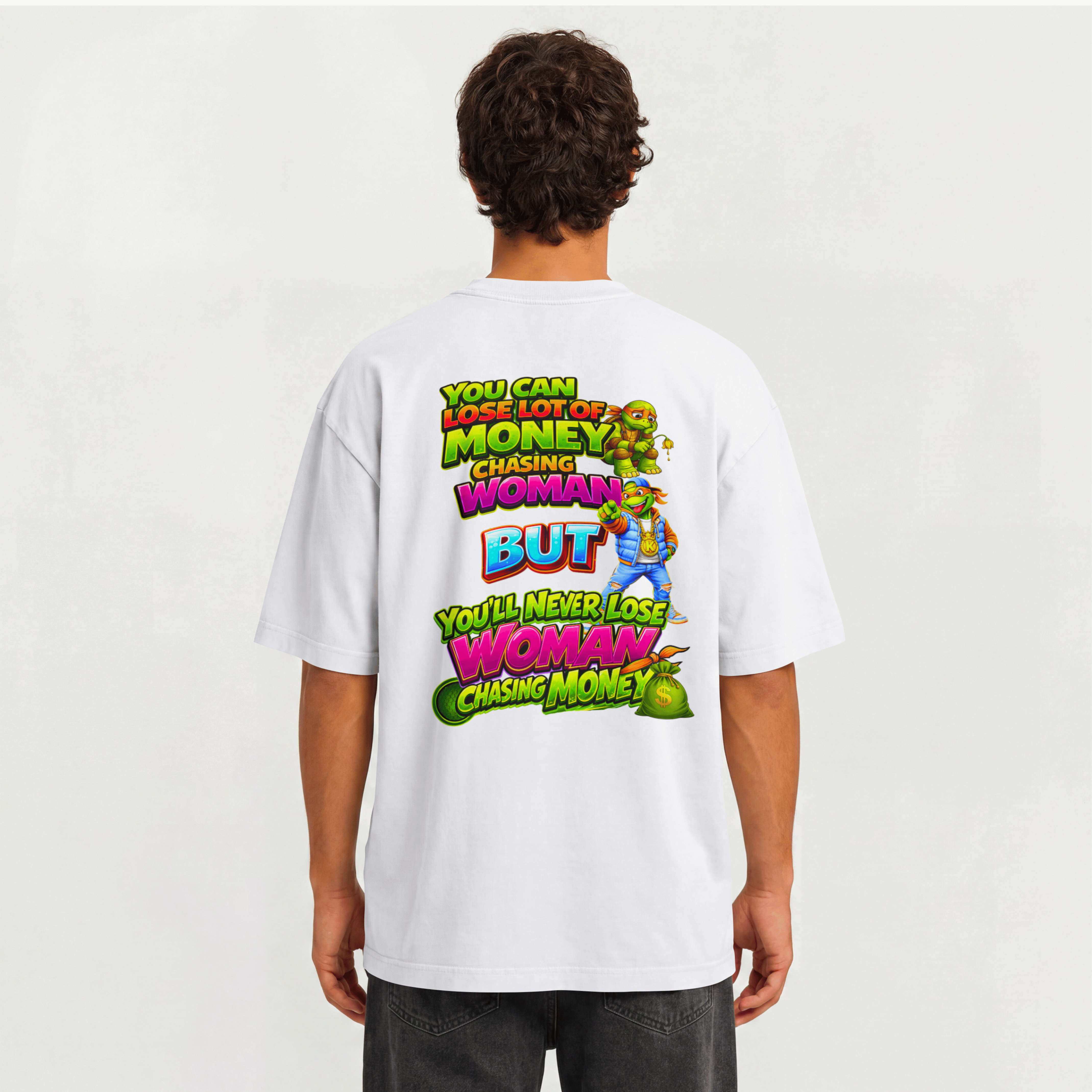 MENS MONEY MOTIVATION OVERSIZED T SHIRT - CHASING MONEY