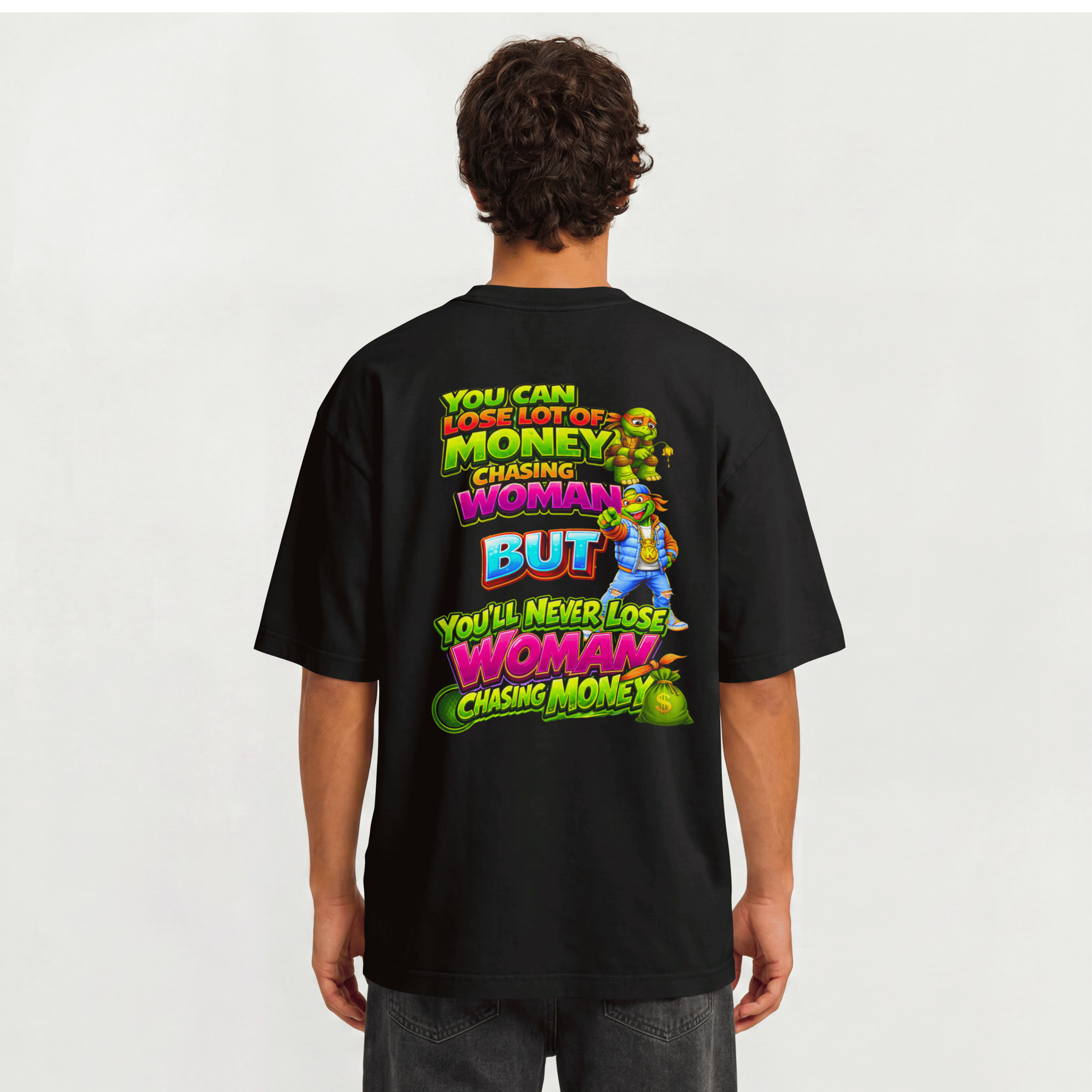 MENS MONEY MOTIVATION OVERSIZED T SHIRT - CHASING MONEY