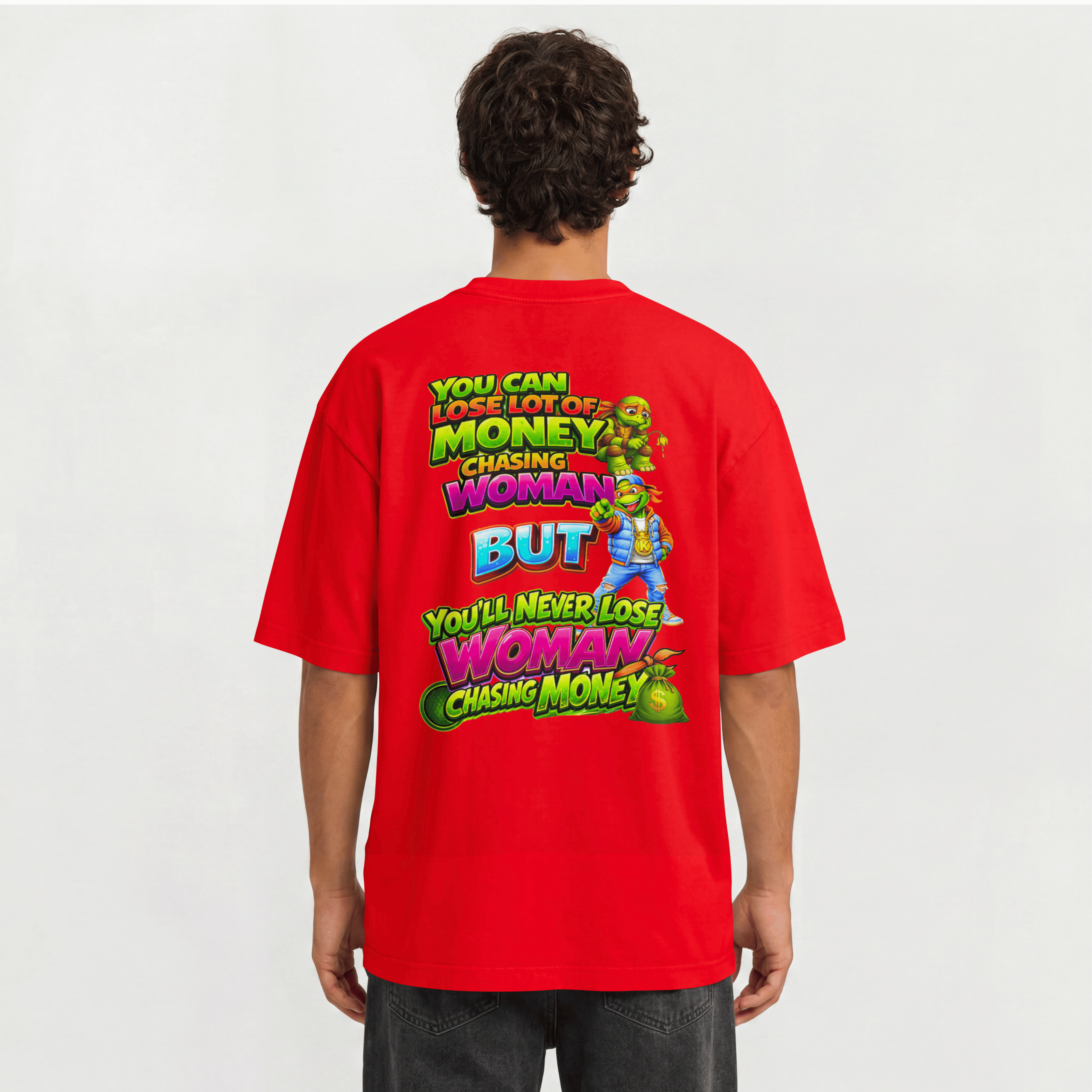 MENS MONEY MOTIVATION OVERSIZED T SHIRT - CHASING MONEY