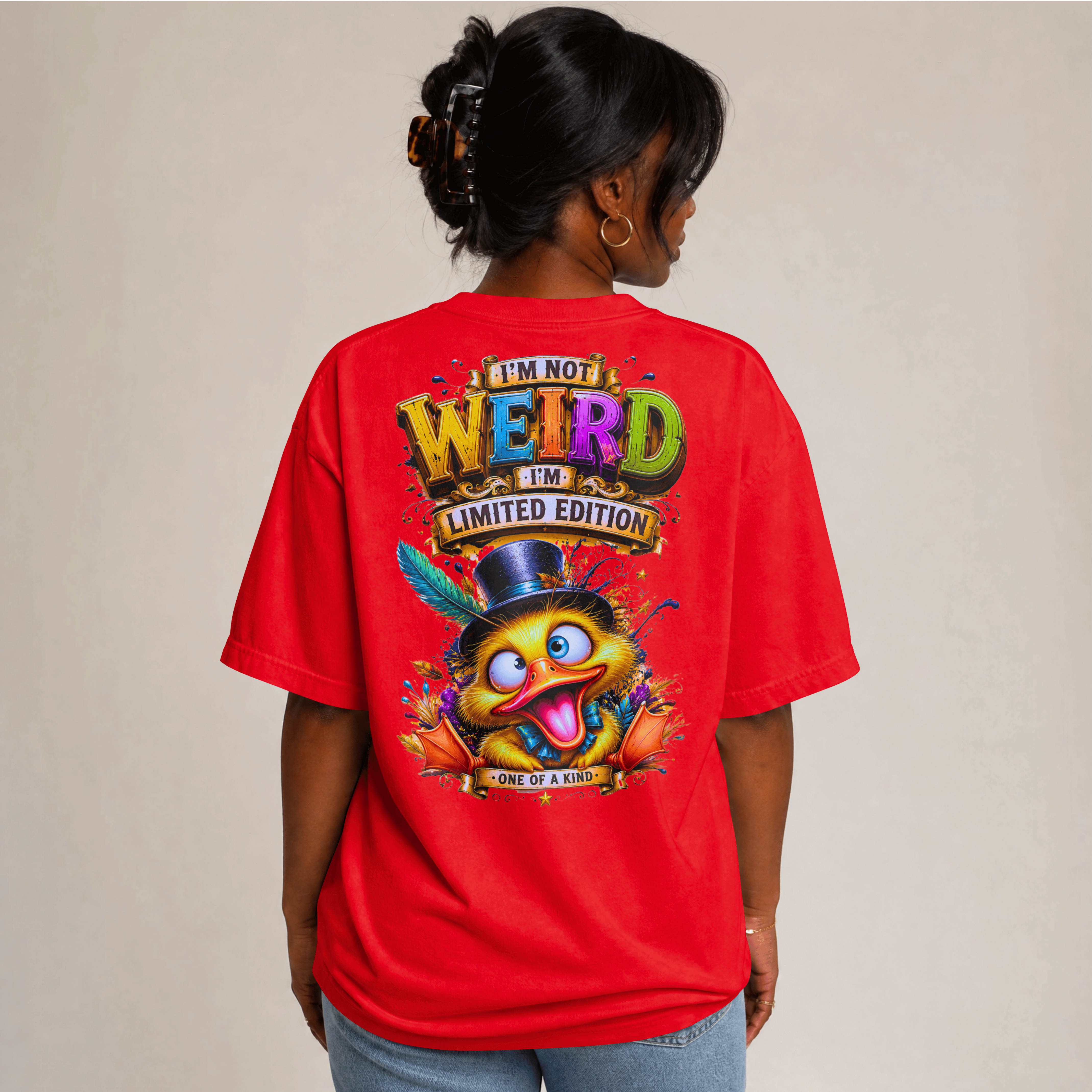 WOMENS TRENDING STREETWEAR OVWRSIZED T SHIRT - IM NOT WEIRD