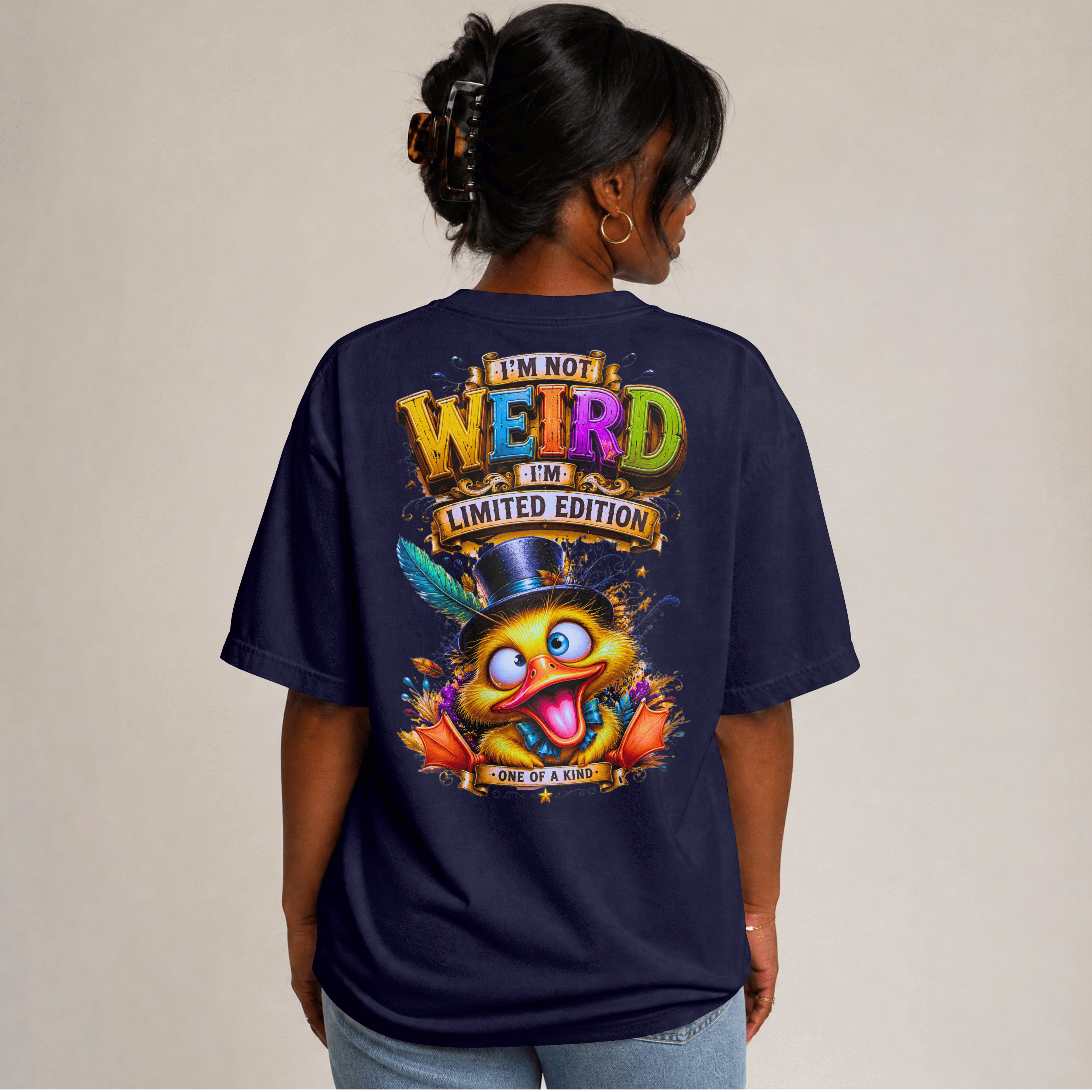WOMENS TRENDING STREETWEAR OVWRSIZED T SHIRT - IM NOT WEIRD