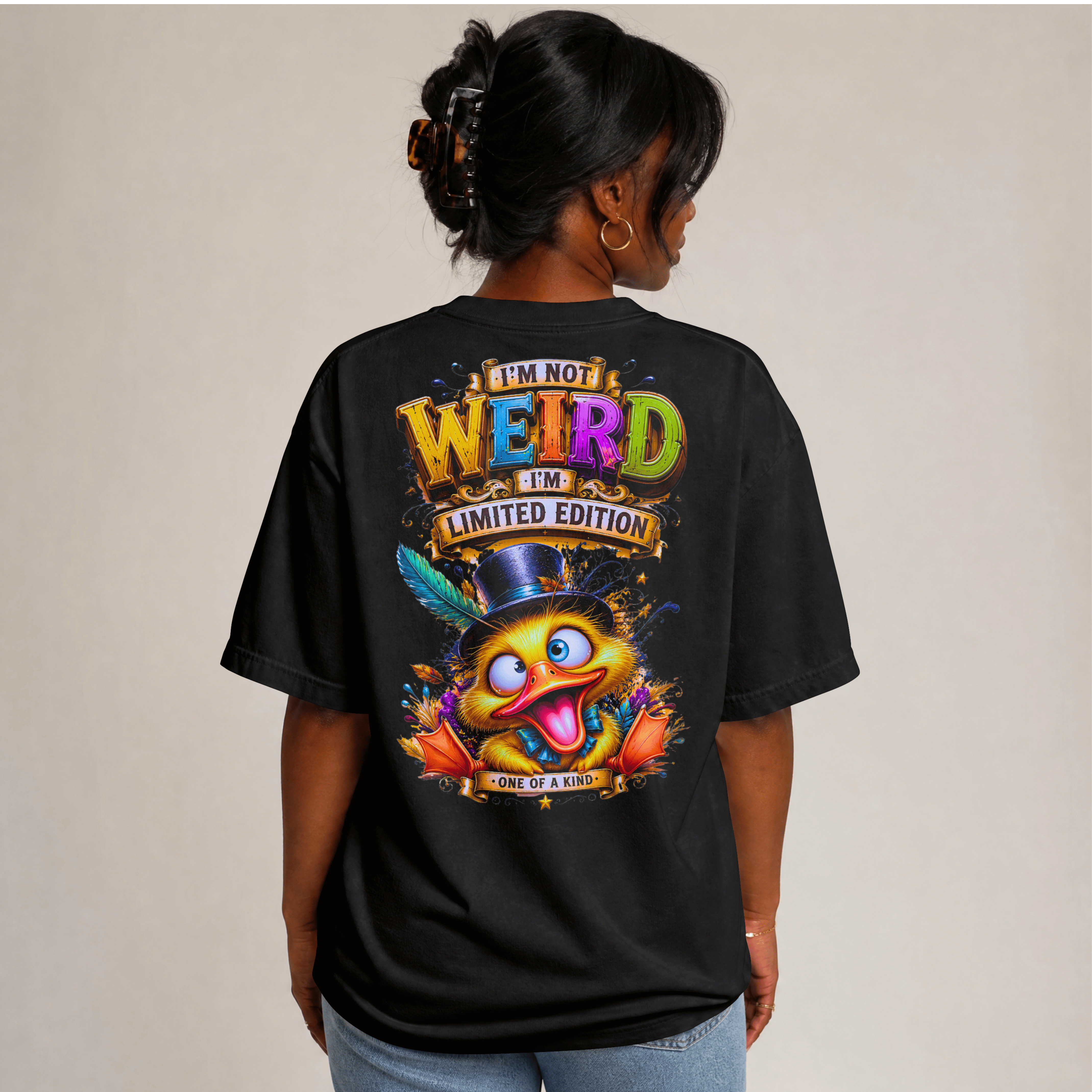 WOMENS TRENDING STREETWEAR OVWRSIZED T SHIRT - IM NOT WEIRD
