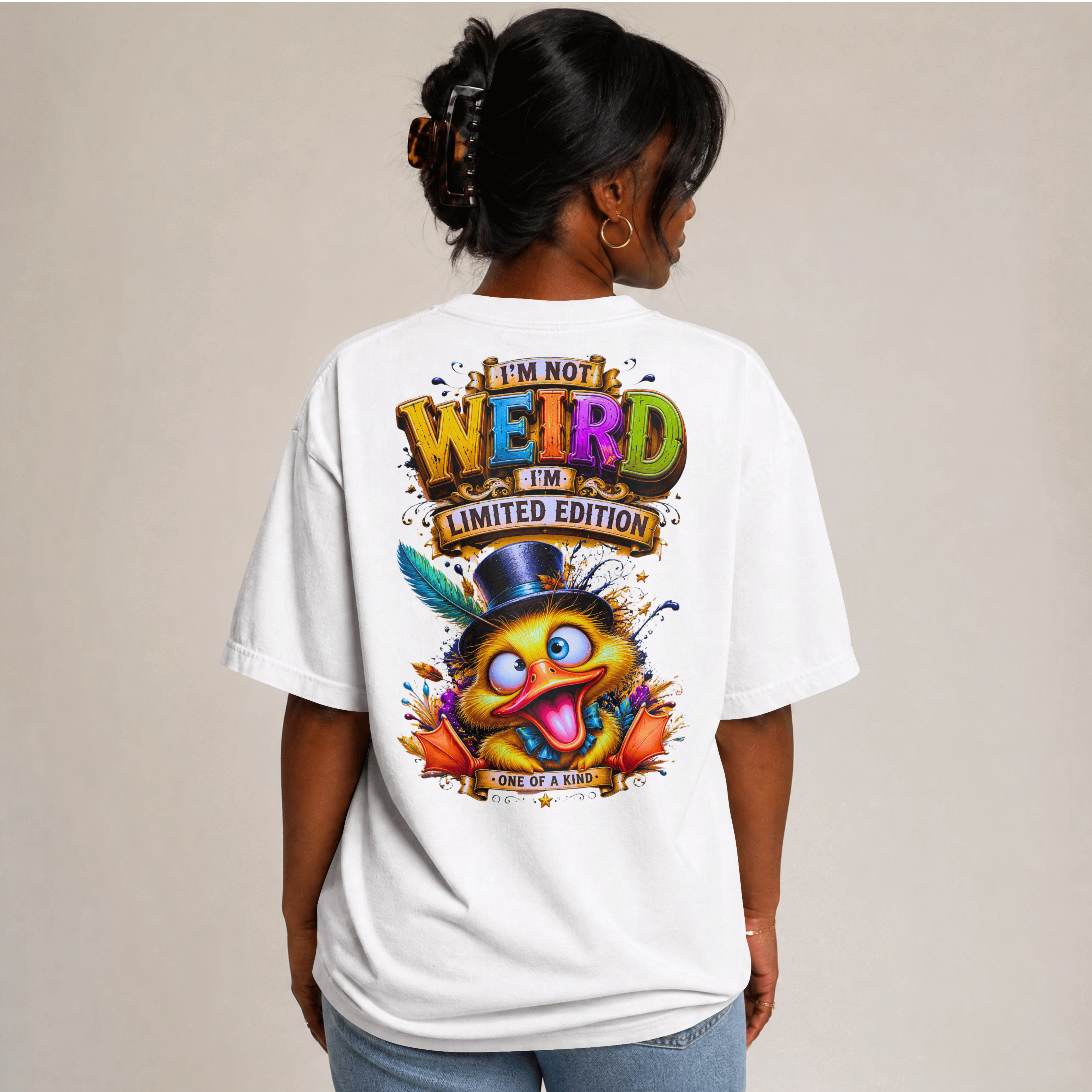 WOMENS TRENDING STREETWEAR OVWRSIZED T SHIRT - IM NOT WEIRD