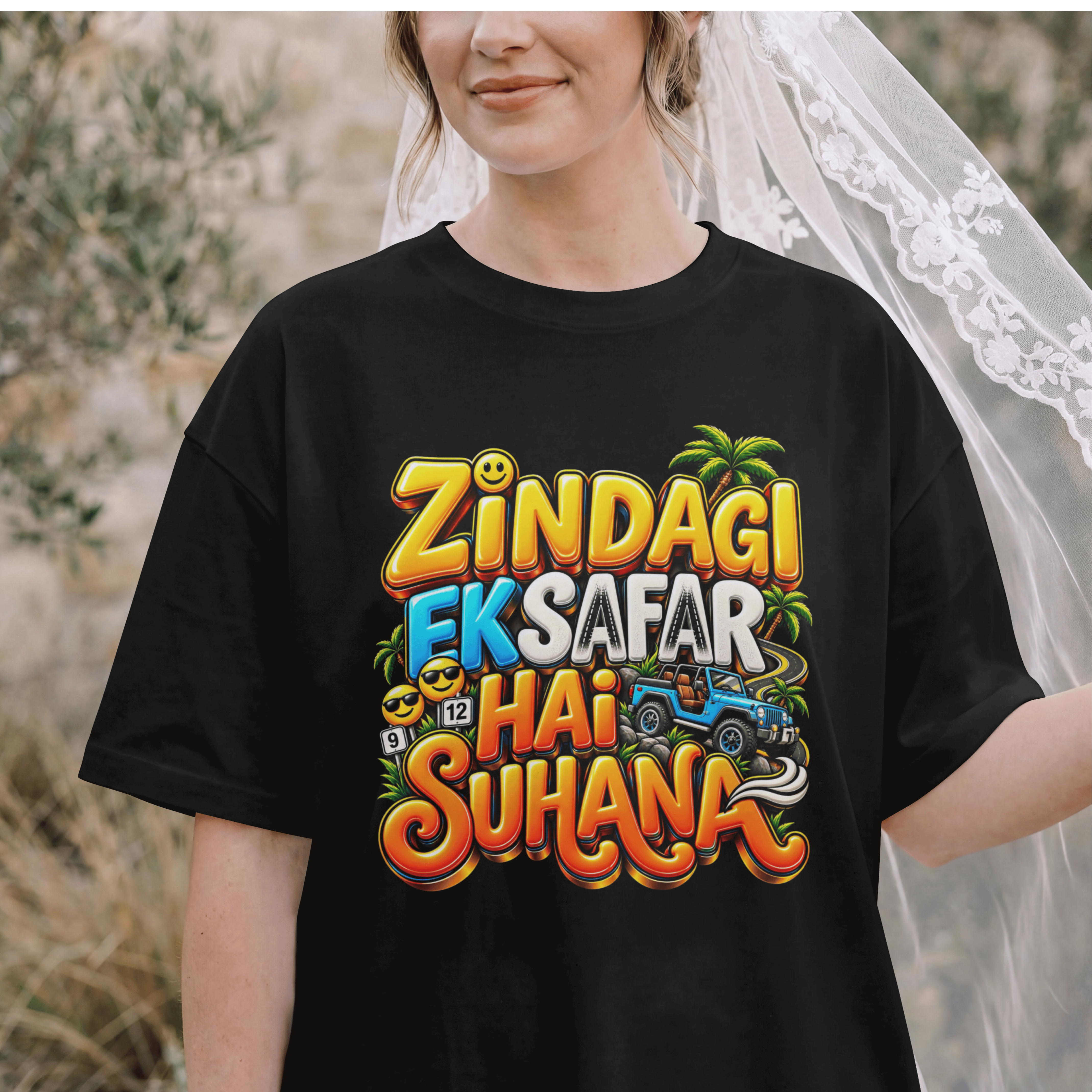 WOMENS TRENDY STREETWEAR OVERSIZED T SHIRT - ZINDAGI