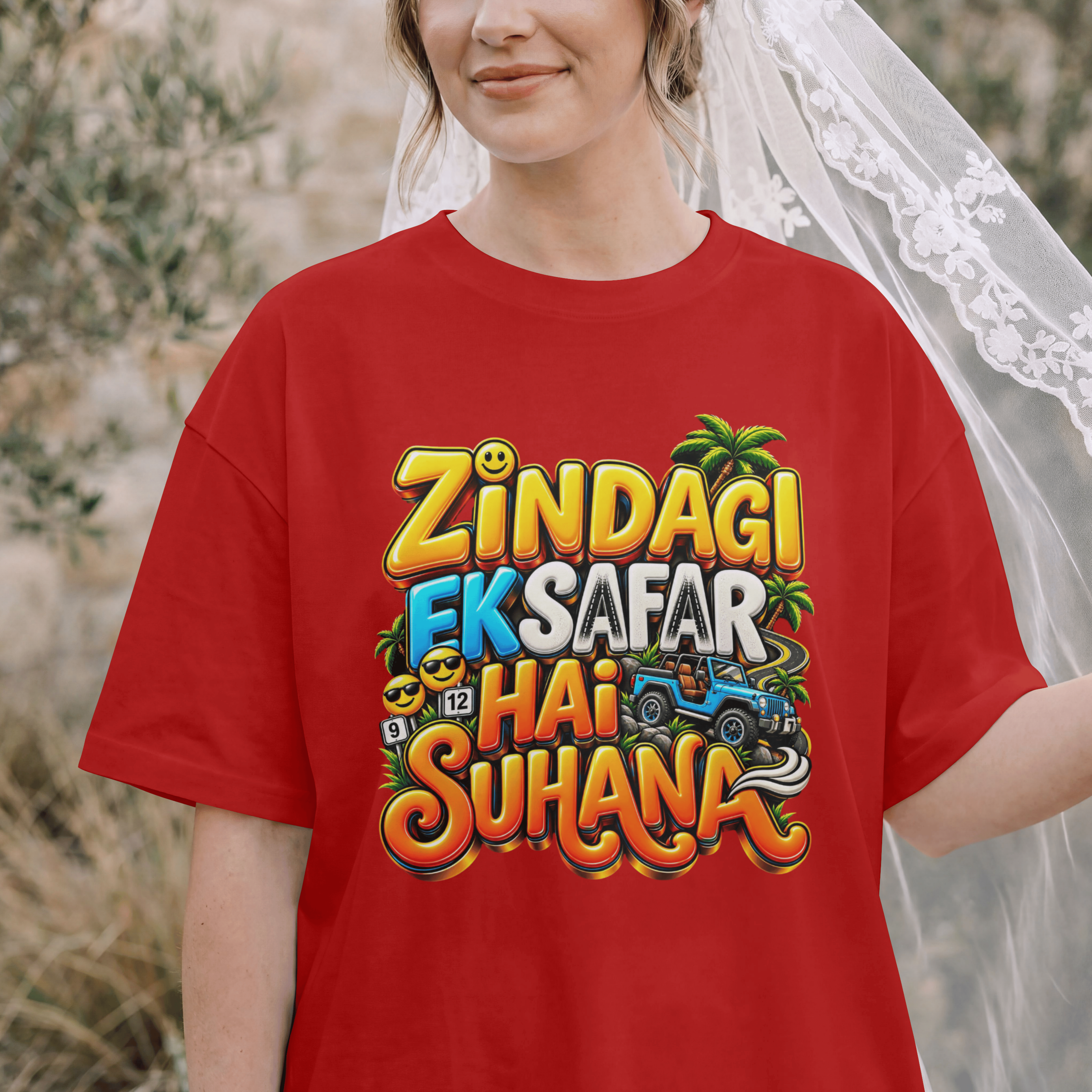 WOMENS TRENDY STREETWEAR OVERSIZED T SHIRT - ZINDAGI