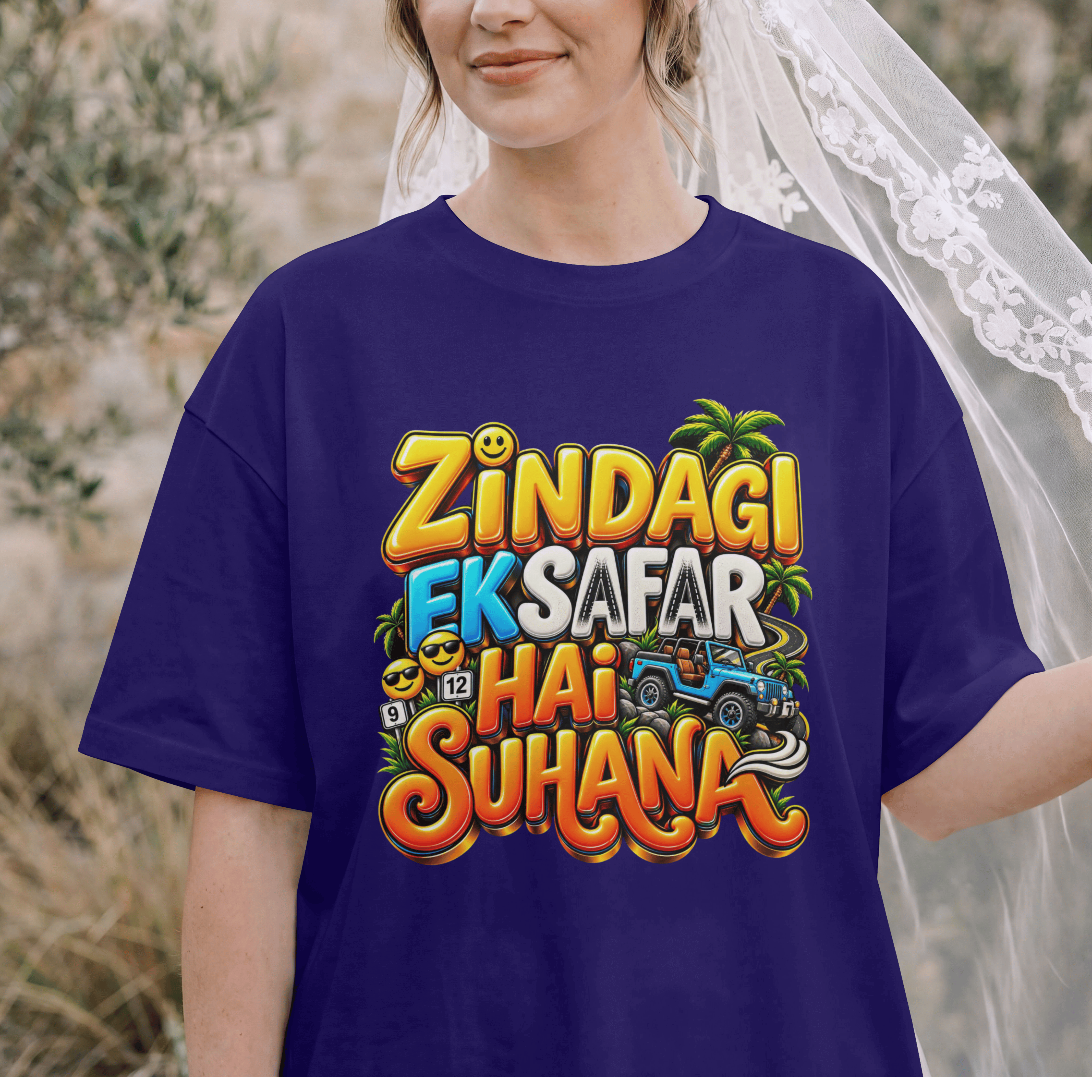 WOMENS TRENDY STREETWEAR OVERSIZED T SHIRT - ZINDAGI