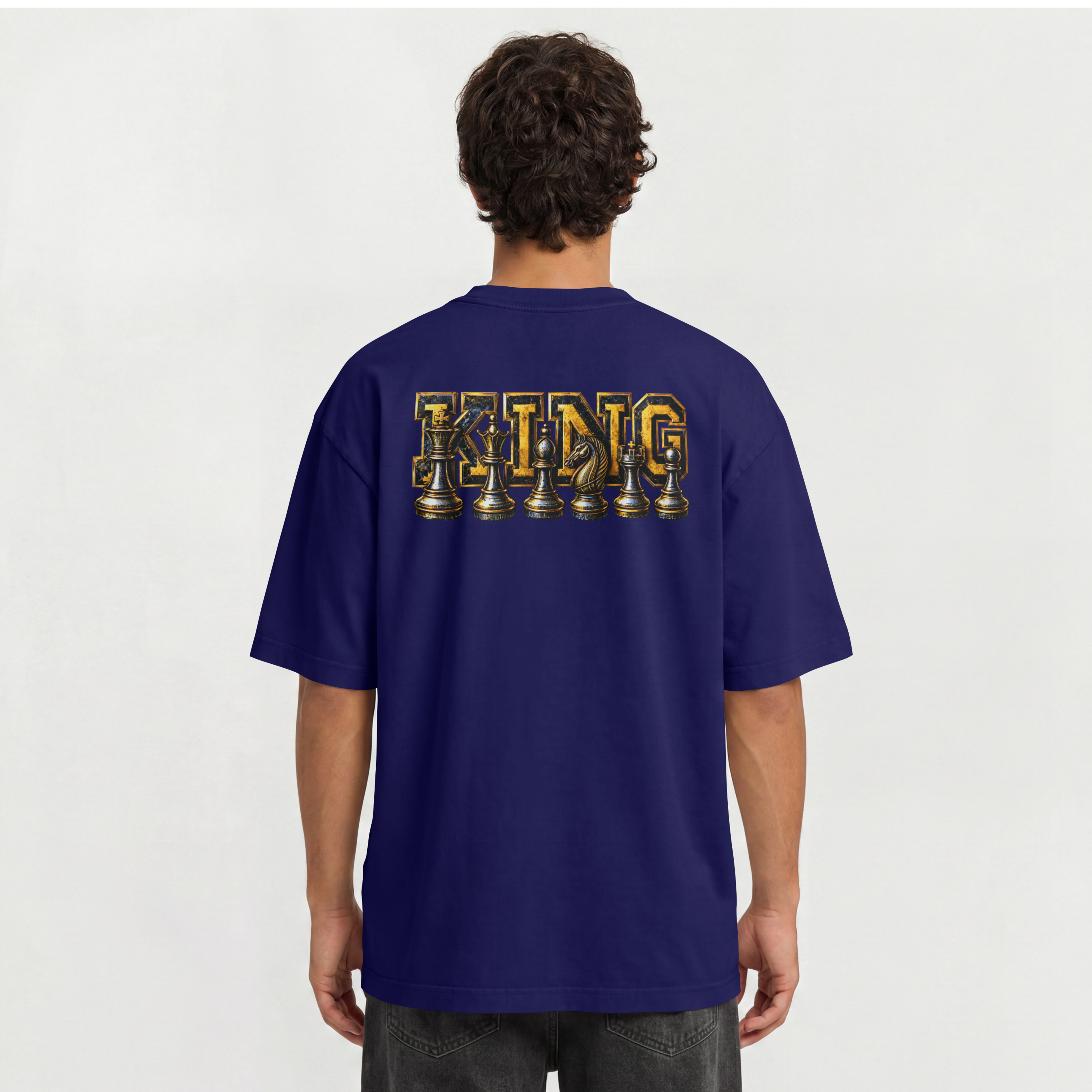 MENS CHESS OVERSIZED T SHIRT - THE KING