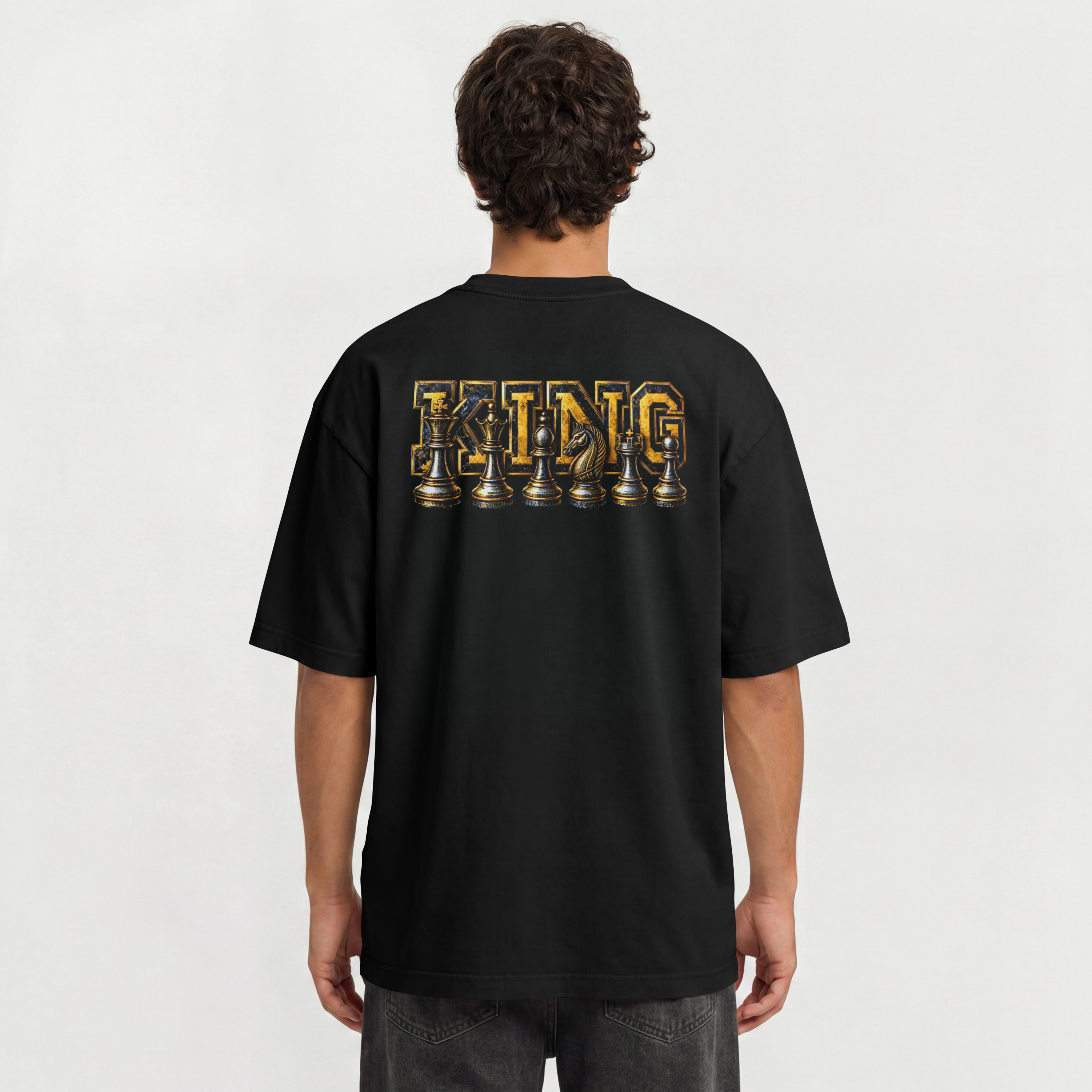 MENS CHESS OVERSIZED T SHIRT - THE KING
