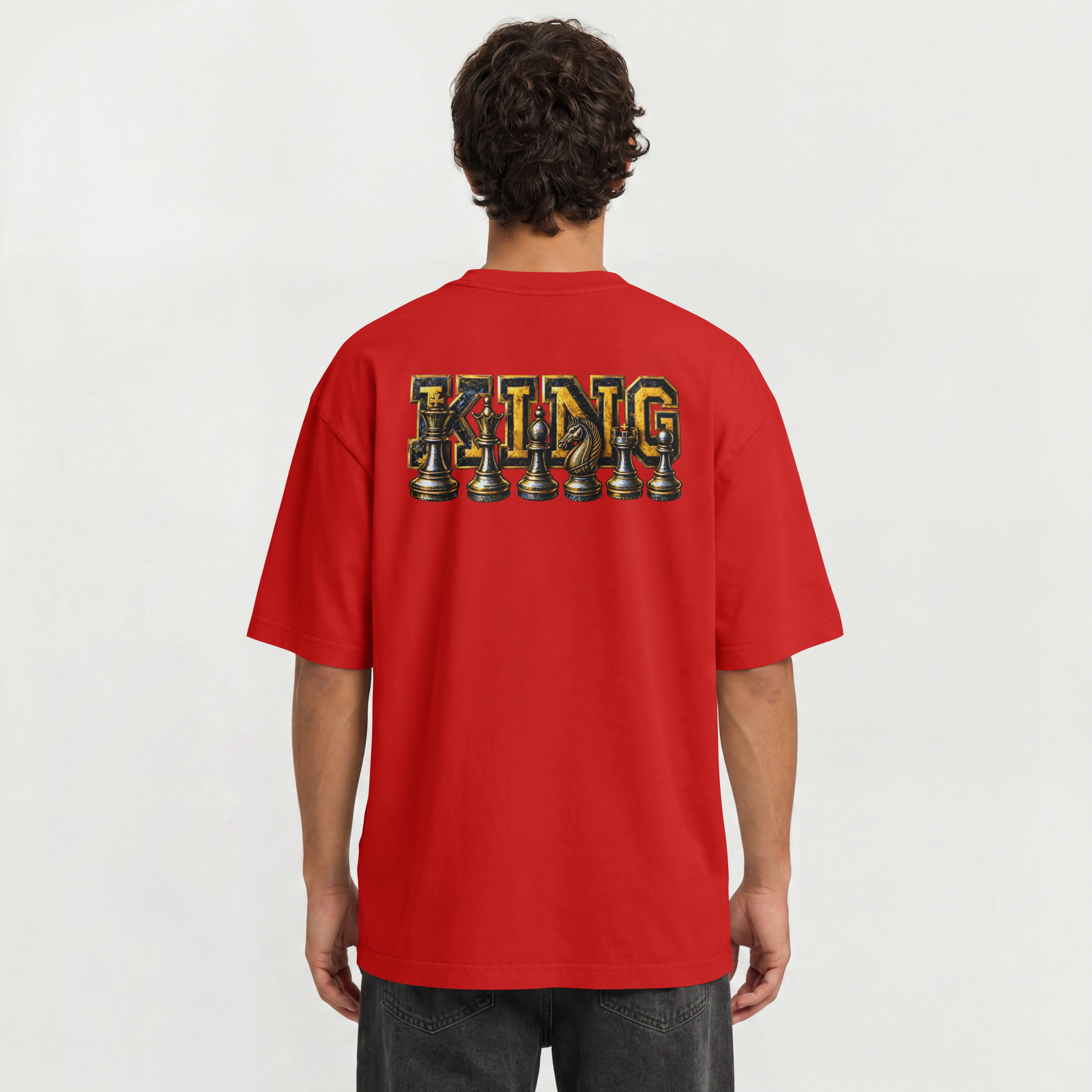 MENS CHESS OVERSIZED T SHIRT - THE KING