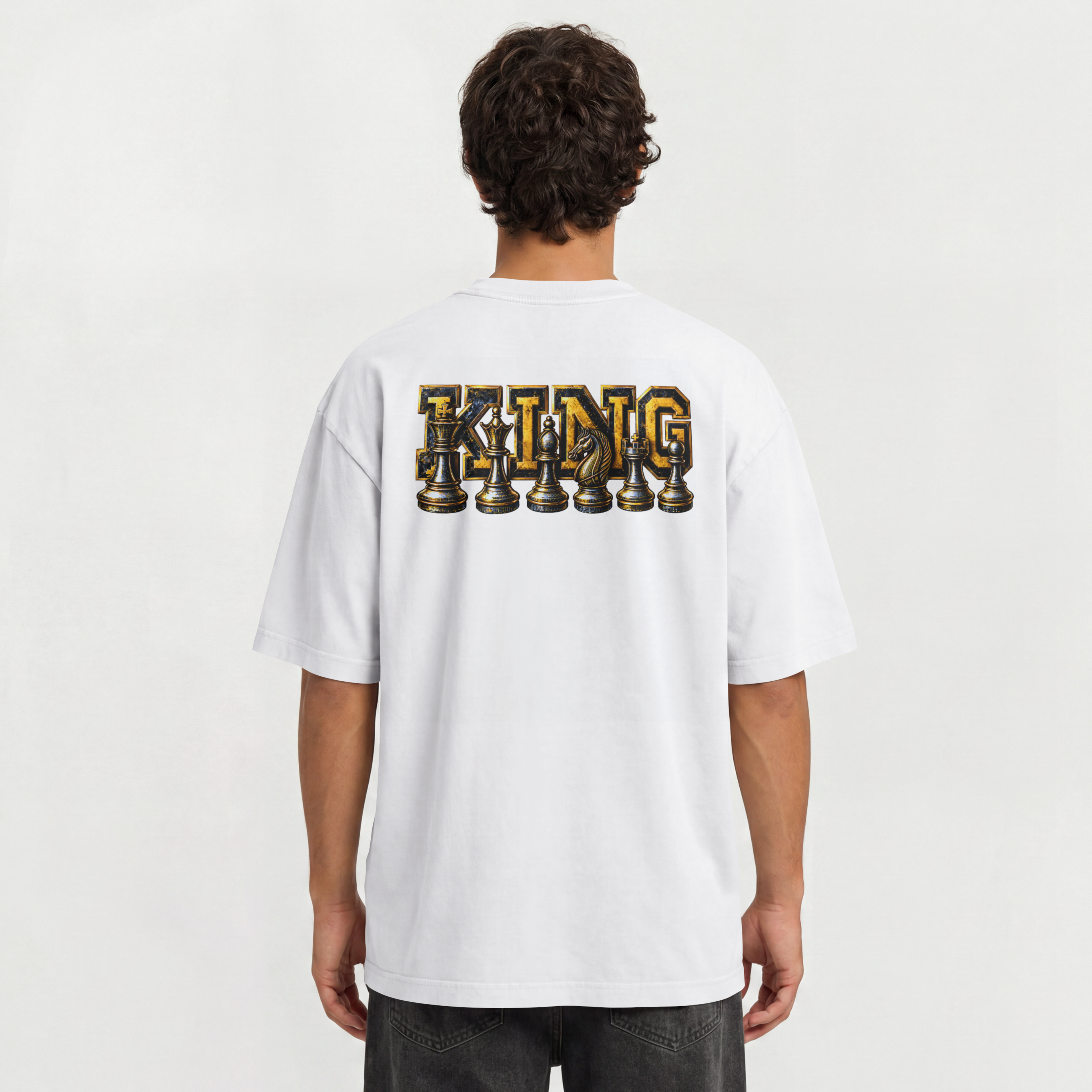 MENS CHESS OVERSIZED T SHIRT - THE KING