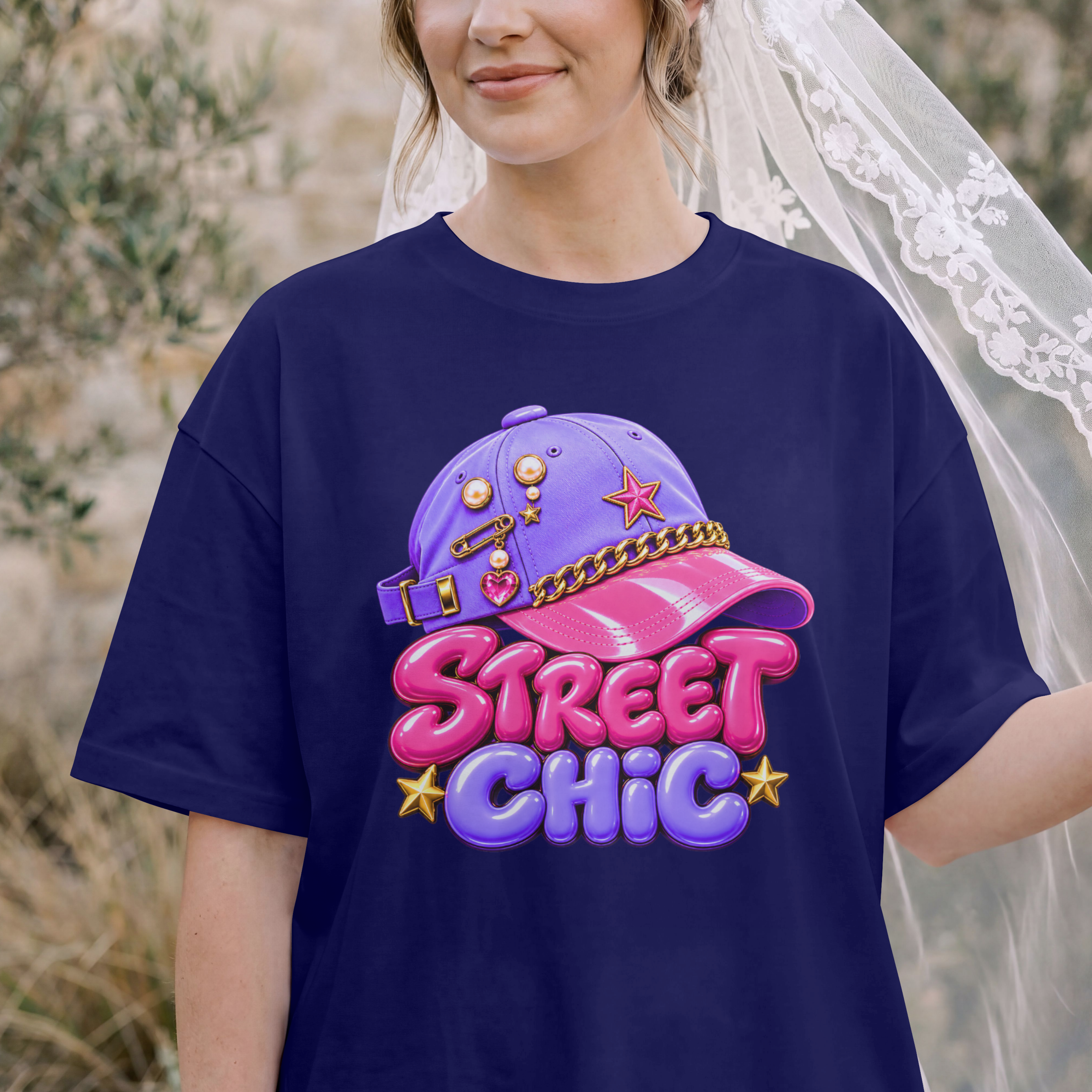 WOMENS STREEWEAT OVERSIZED T SHIRT - STREET CHIC