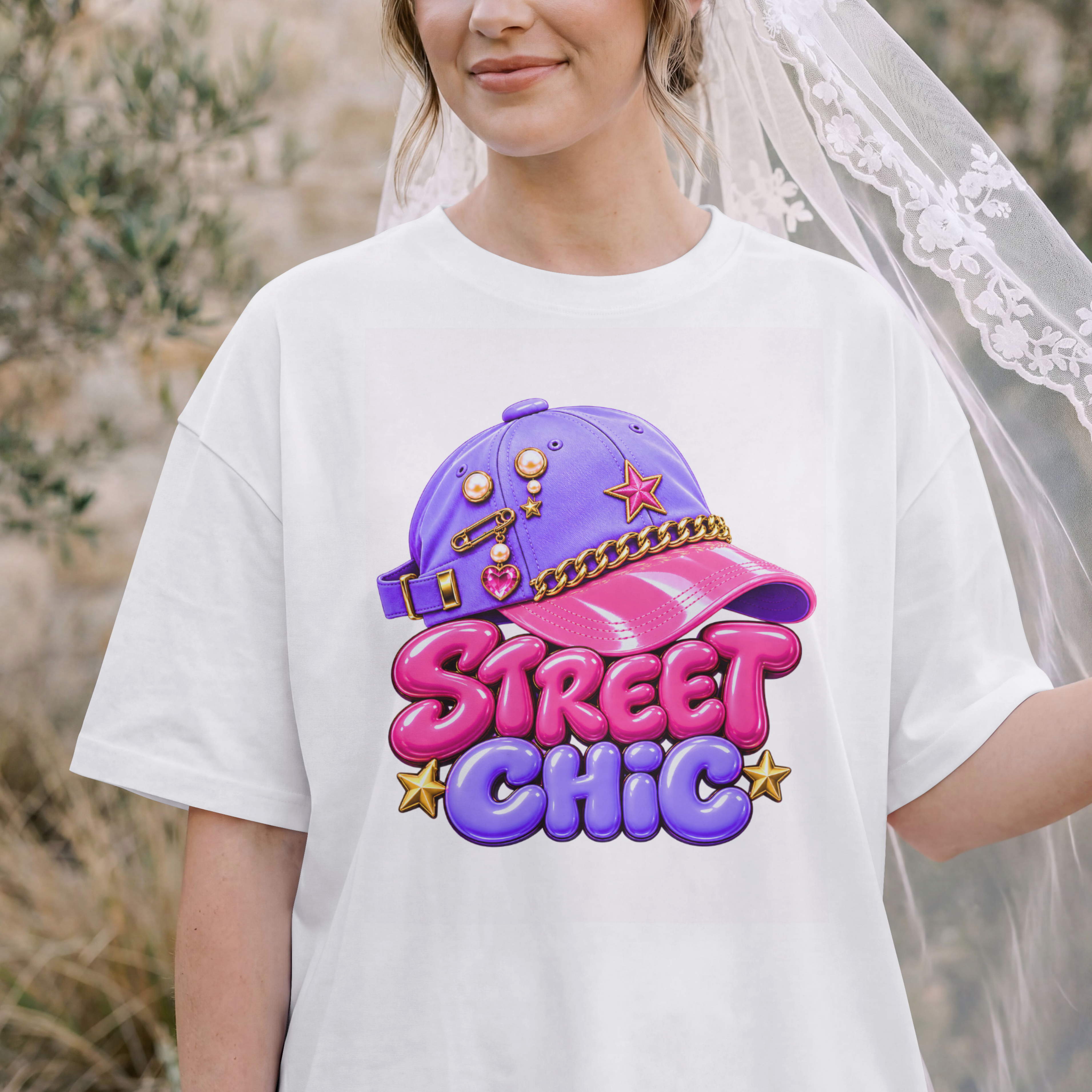 WOMENS STREEWEAT OVERSIZED T SHIRT - STREET CHIC