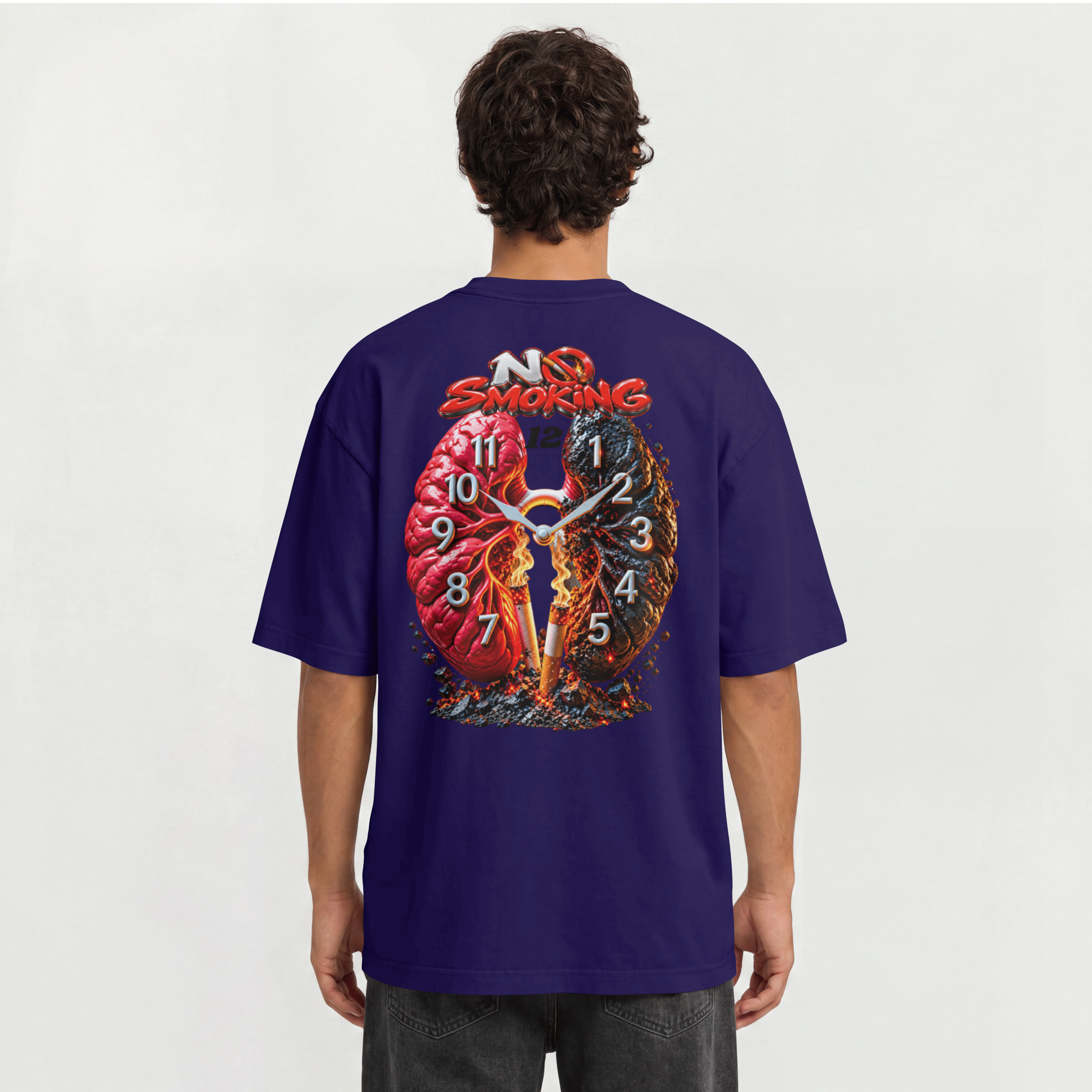 MENS AWARENESS OVERSIZED T SHIRT - NO SMOKING